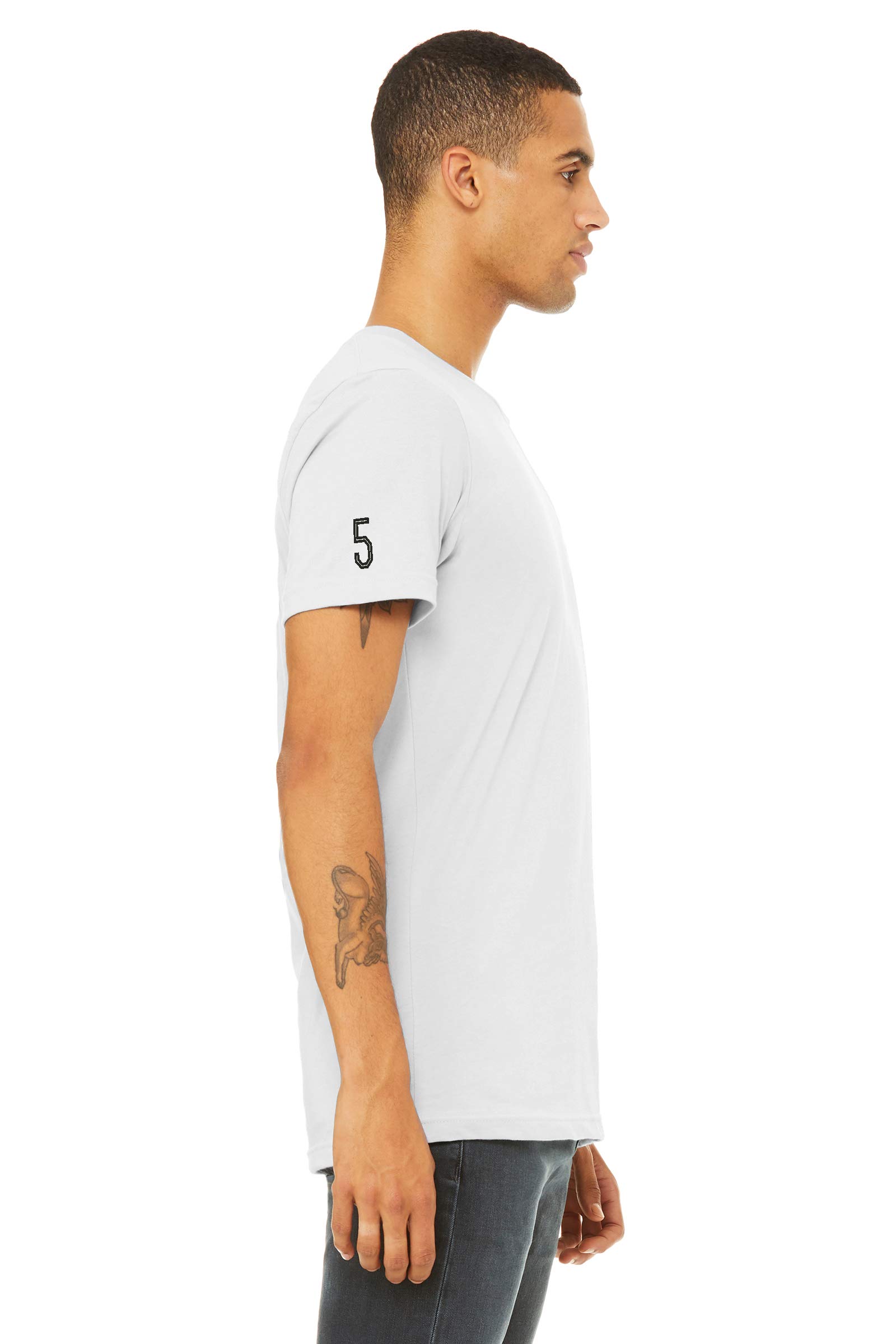 Custom Daxton Unisex White T-Shirt with Sports Team Numbers - Breathable Cotton Tee for Team Uniforms, Sports Events & Casual Wear