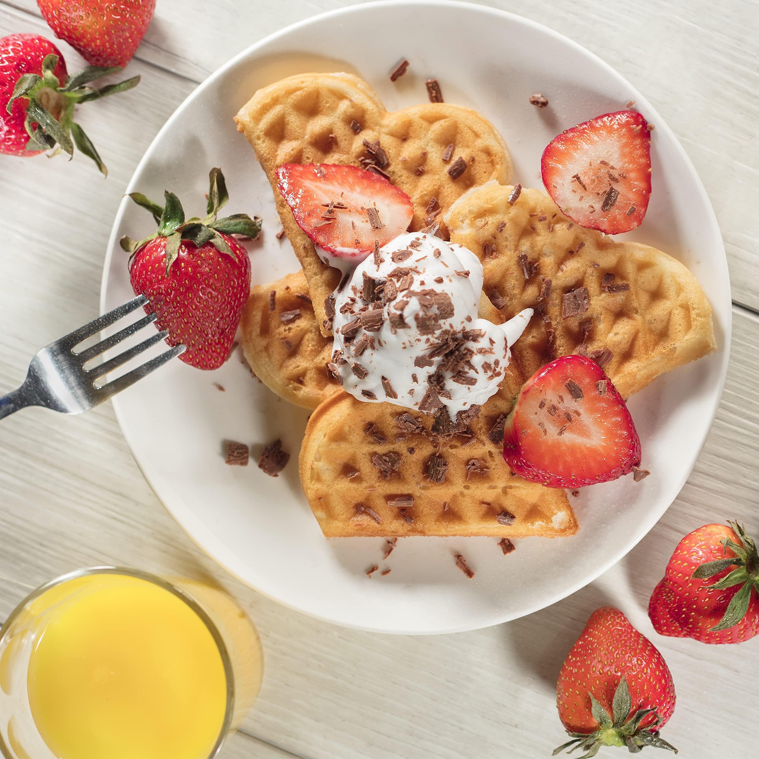 CucinaPro Heart Waffle Maker - 5 Heart Shaped Nonstick Electric Waffle Iron with Adjustable Browning Control - Perfect for Valentine's Day Breakfast, Anniversary Gifts & Romantic Brunch - Easy Clean Kitchen Appliance for Her