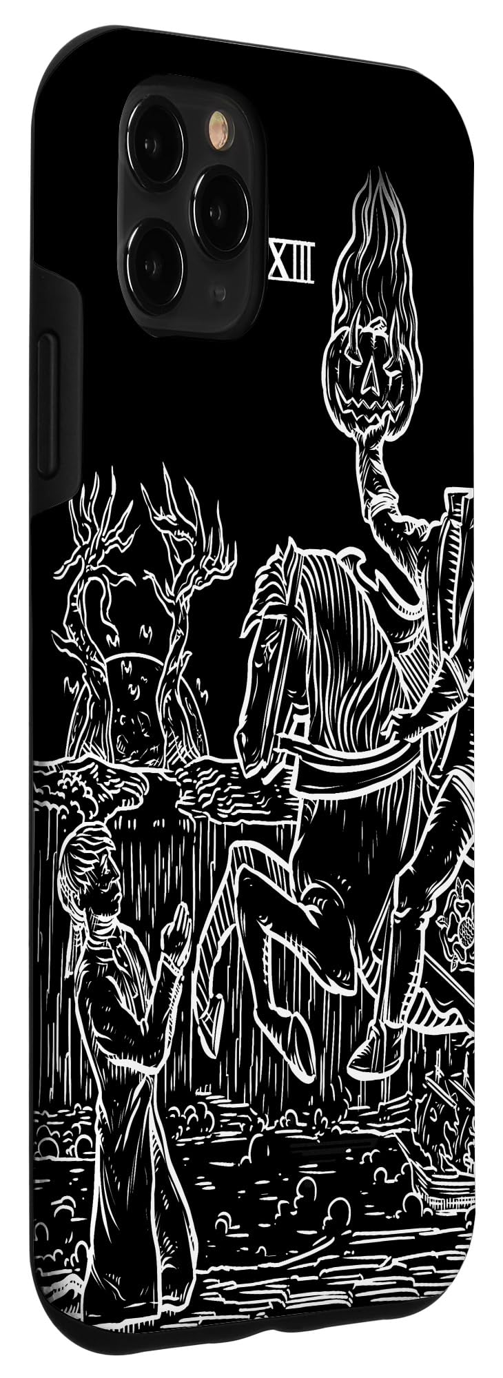Death Tarot Card Headless Horseman iPhone 11 Pro Max Case - Spooky Halloween Horror Phone Cover for Protection | Perfect for Halloween Parties, Horror Fans & Gothic Style Lovers