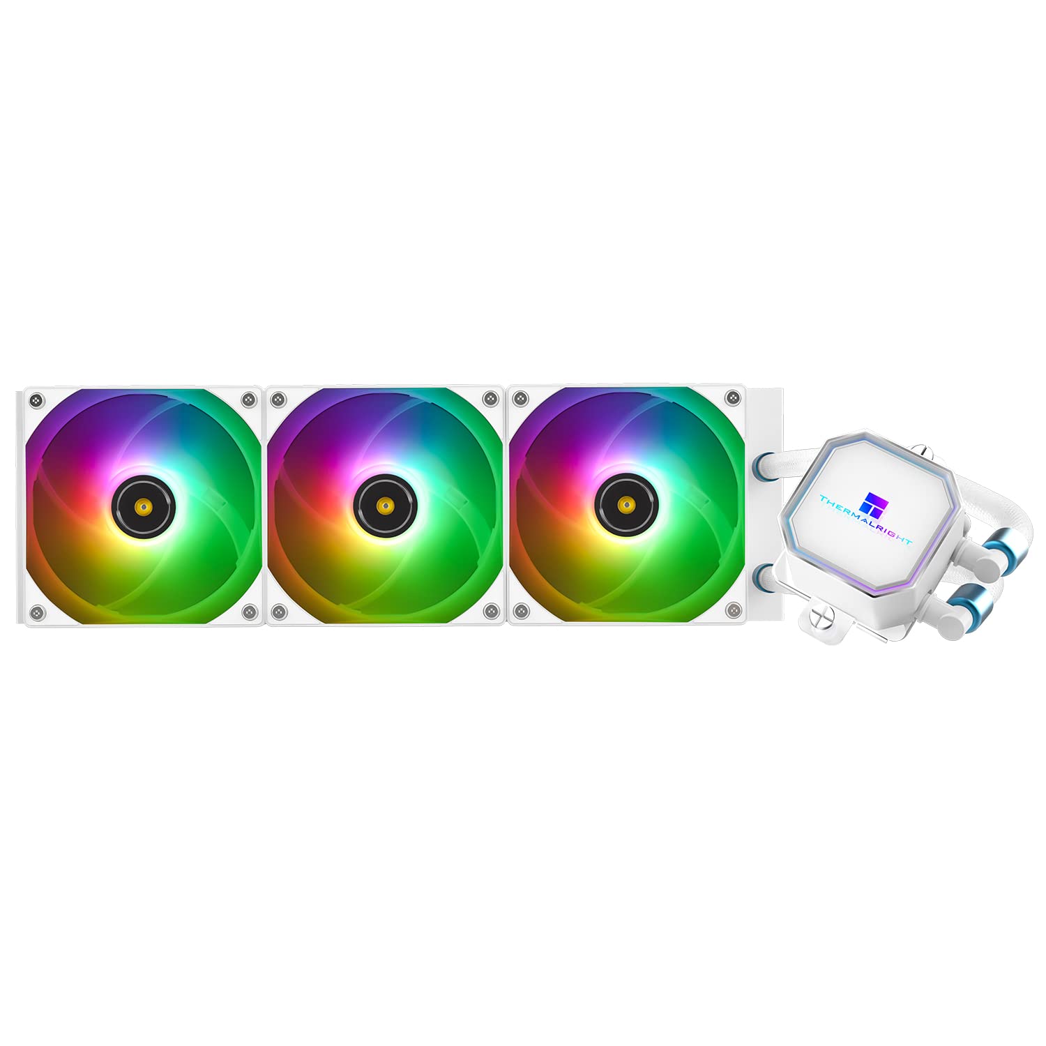 Thermalright Frozen Prism360 White ARGB CPU Liquid Cooler - High Performance PWM Pump (3300RPM) with 3x TL-E12 PWM Fans - Compatible with AMD AM4/AM5 & Intel 1150/1156/1200/1366/1700/20XX - Perfect for Gaming PCs, Workstations, and Overclocking Rigs