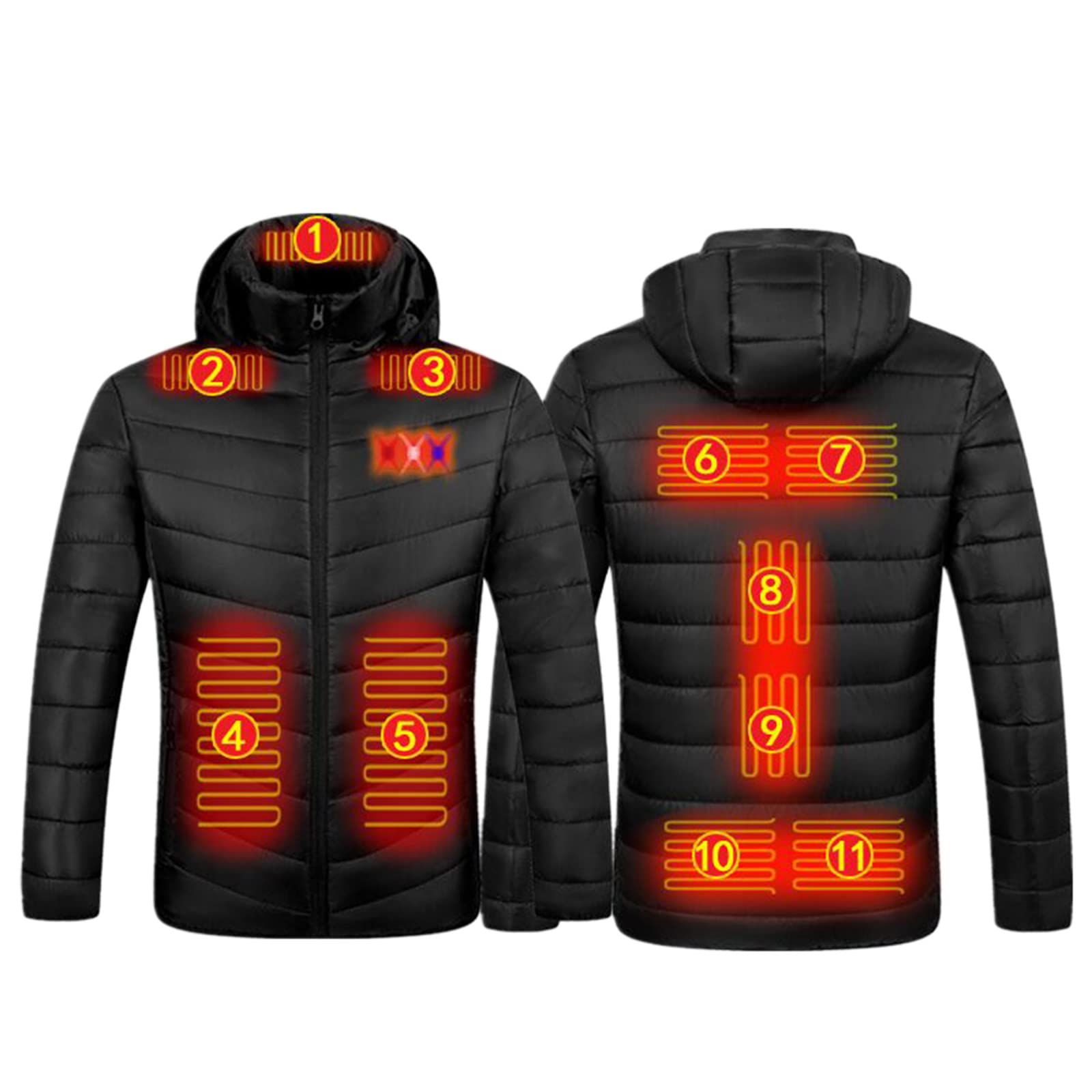 Women's USB Heated Cotton Top Coat - Electric Heating Jacket with USB Charging - Perfect for Winter Outdoor Activities, Camping & Travel