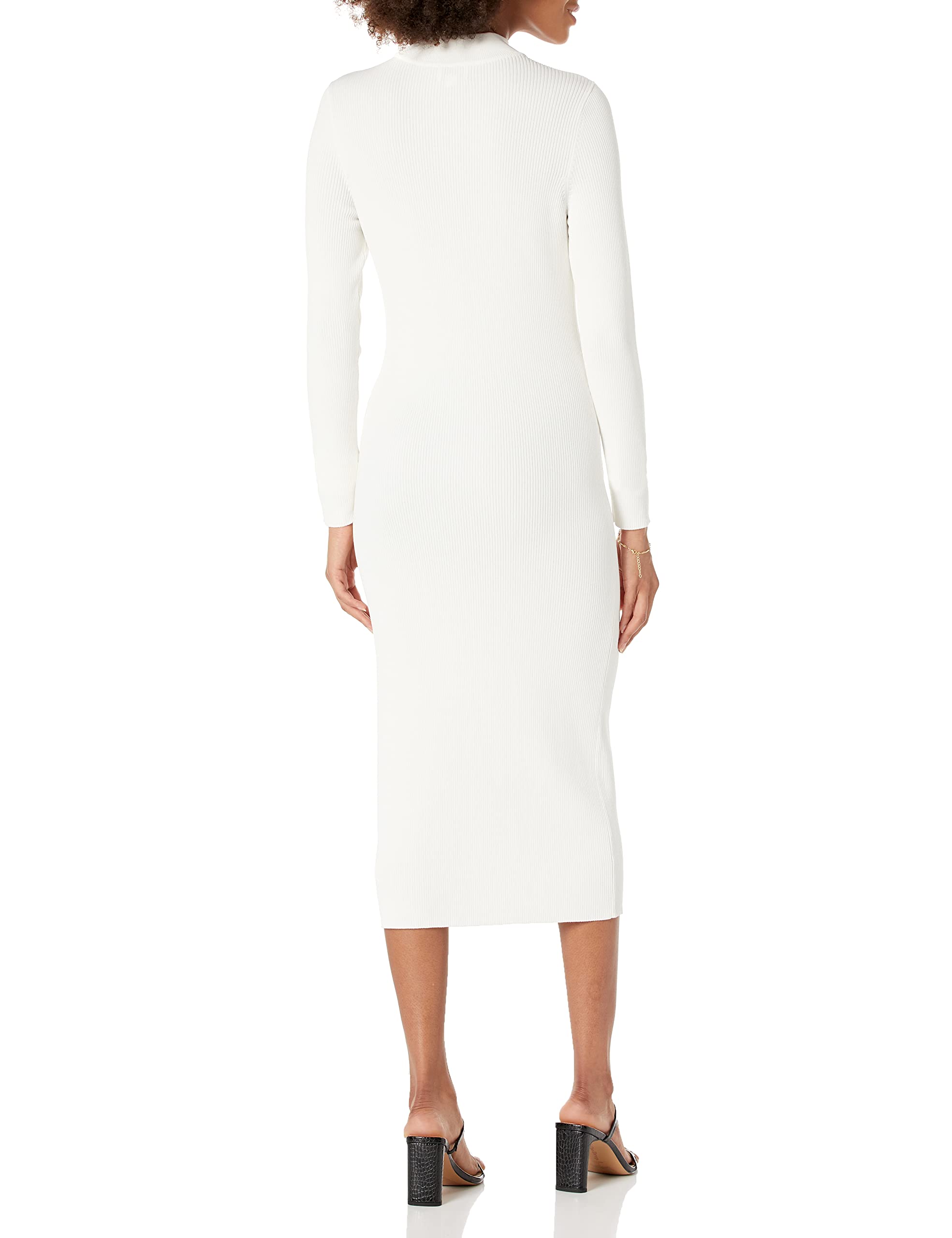 The Drop Women's Chantal Midi Bodycon Dress - Fitted Cutout Rib Design for Night Out, Party & Date Night | Elegant Bodycon Dress for Women | Sexy Clubwear & Cocktail Dress