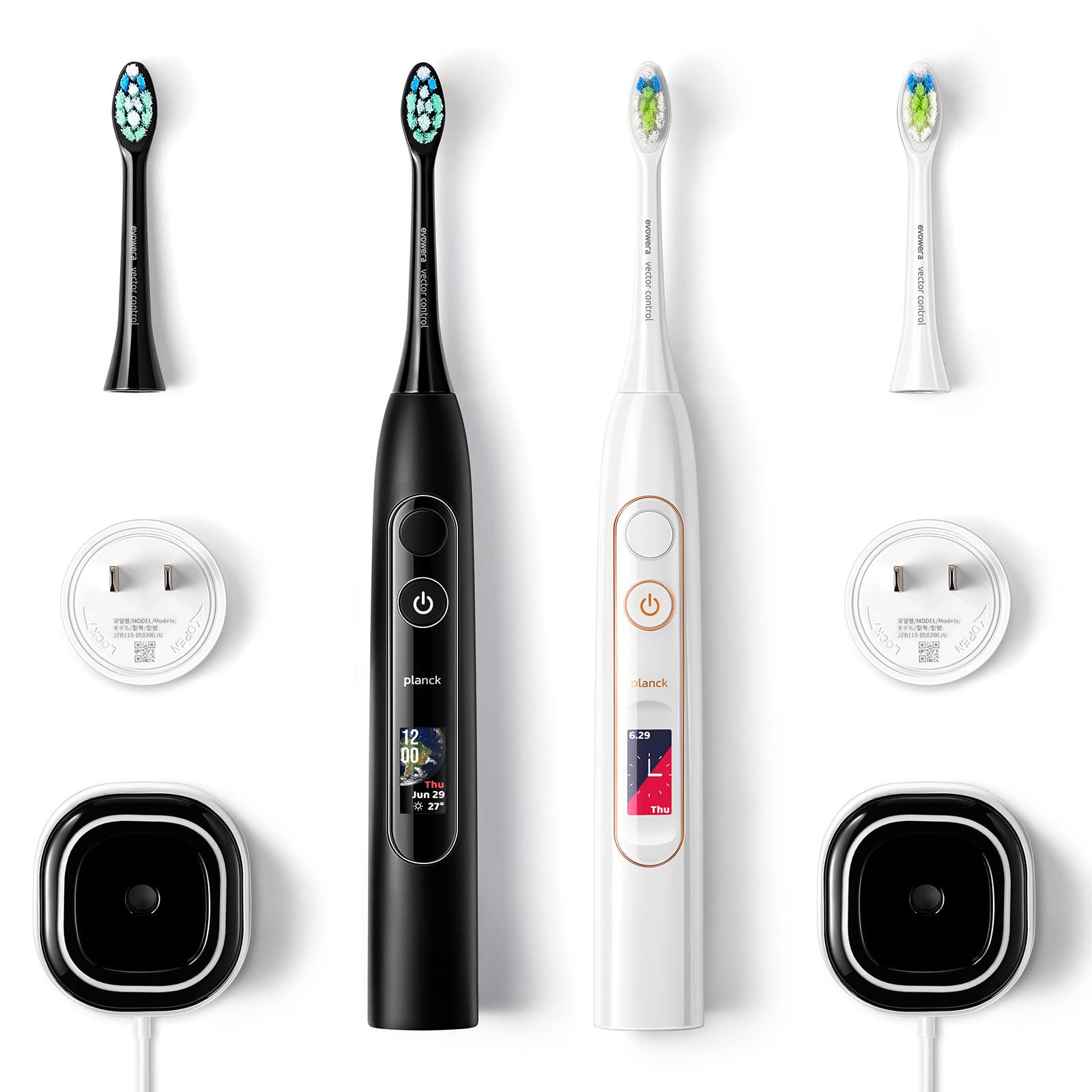 **evowera Sonic Electric Toothbrush with Servo Motor - ADA Accepted, 6 Cleaning Modes, Smart Coaching App, Full-Color Screen, Adjustable Intensity (10%-100%), Uncleaned Area Reminder & Custom Timer - Perfect for Travel, Home & Daily Oral Care**