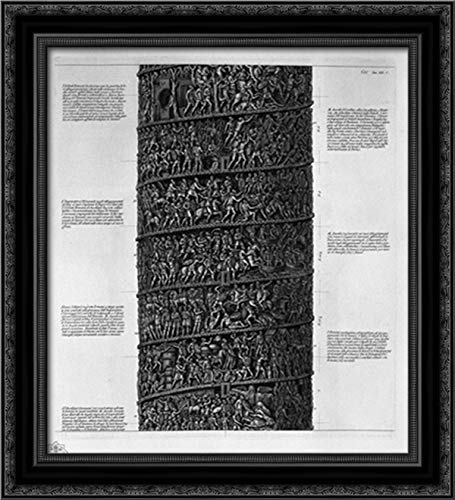 Antonine Column Black Ornate Wood Framed Canvas Art Print by Giovanni Battista Piranesi - 20x22 Inch Historical Roman Architecture Wall Decor for Living Room, Office & Study