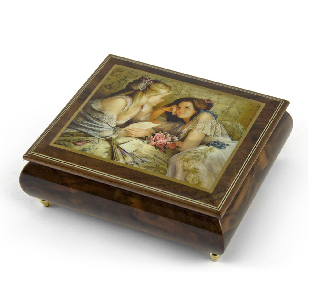 Handcrafted Ercolano Music Box - The Letter by Brenda Burke & Classic Love Songs - Perfect Romantic Gifts for Weddings, Anniversaries, Valentine's Day & Special Moments