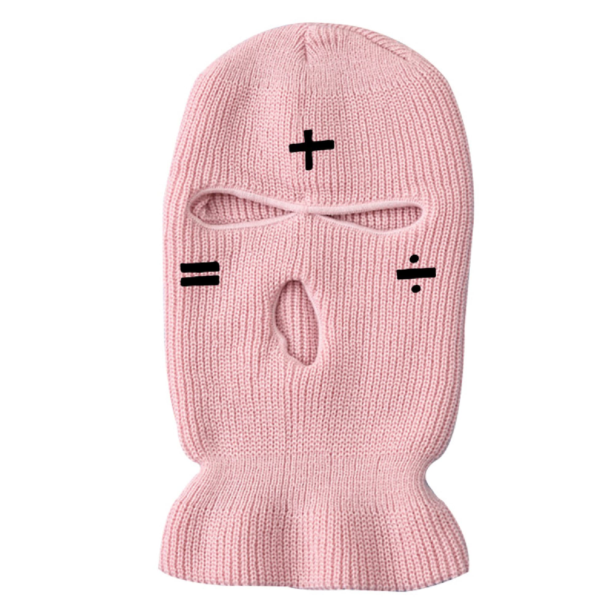 ISWMM 3-Hole Wool Knit Ski Mask - Winter Warm Windproof Balaclava for Outdoor Cycling, Snowboarding & Skiing - Embroidery Design for Cold Weather Protection