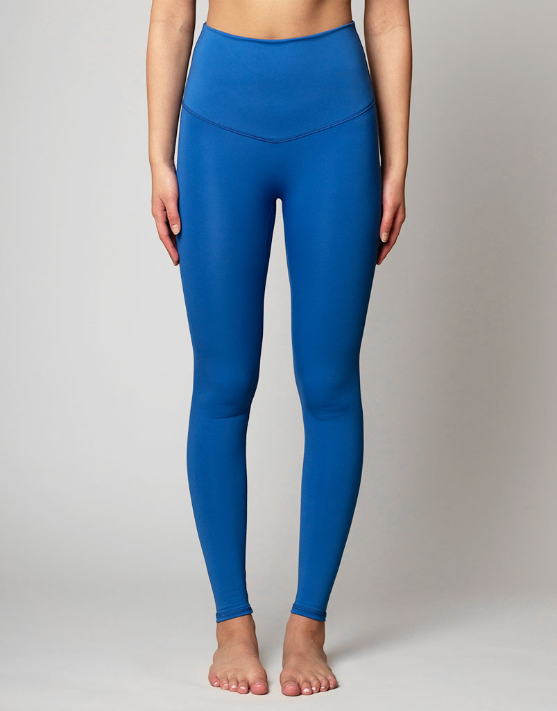 High Waist Freestyle Flat Front Legging - Women's Workout Yoga Pants in Azure Blue - Perfect for Gym, Running & Lounge Wear
