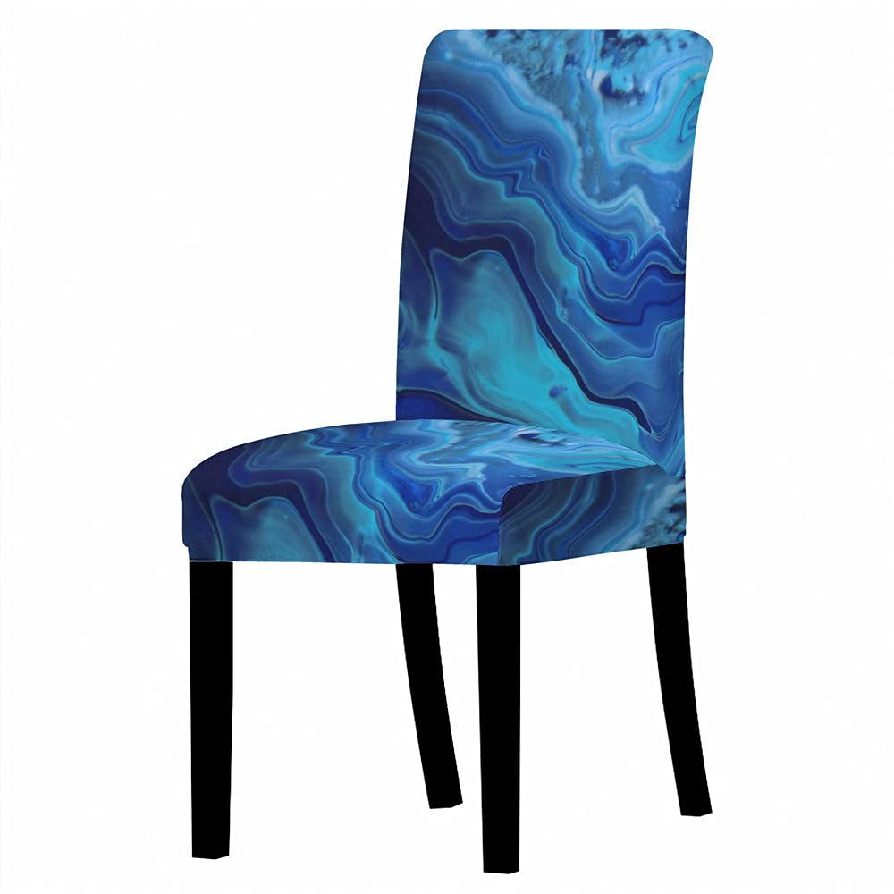 Modern Digital Printed Elastic Chair Covers - Waterproof & Dirt-Resistant Removable Seat Covers for Kitchen, Banquet, Restaurant (Set of 6) - Perfect for Weddings, Parties & Home Decor