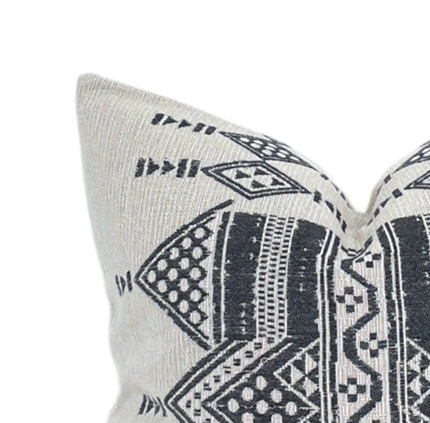 Peter Dunham 20x20 Outdoor Pillow Cover - Mombasa Blue on Natural - Sunbrella Fabric Designer Cushion for Patio, Poolside & Garden Decor