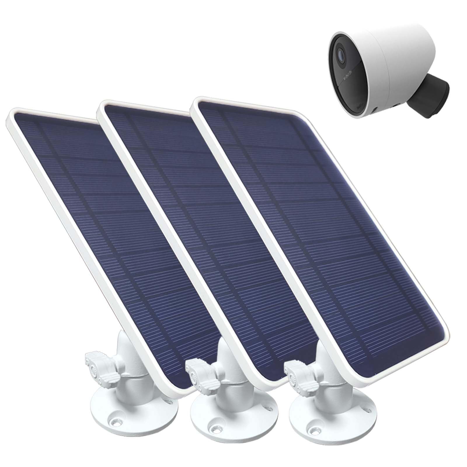 DIANMU 3 Pack Solar Panel for SimpliSafe Outdoor Security Camera - 13FT Weatherproof Cable & Aluminum Alloy Adjustable Mount - Continuous Power Supply for Home Security Surveillance - Perfect for Driveway, Backyard, and Front Door Monitoring