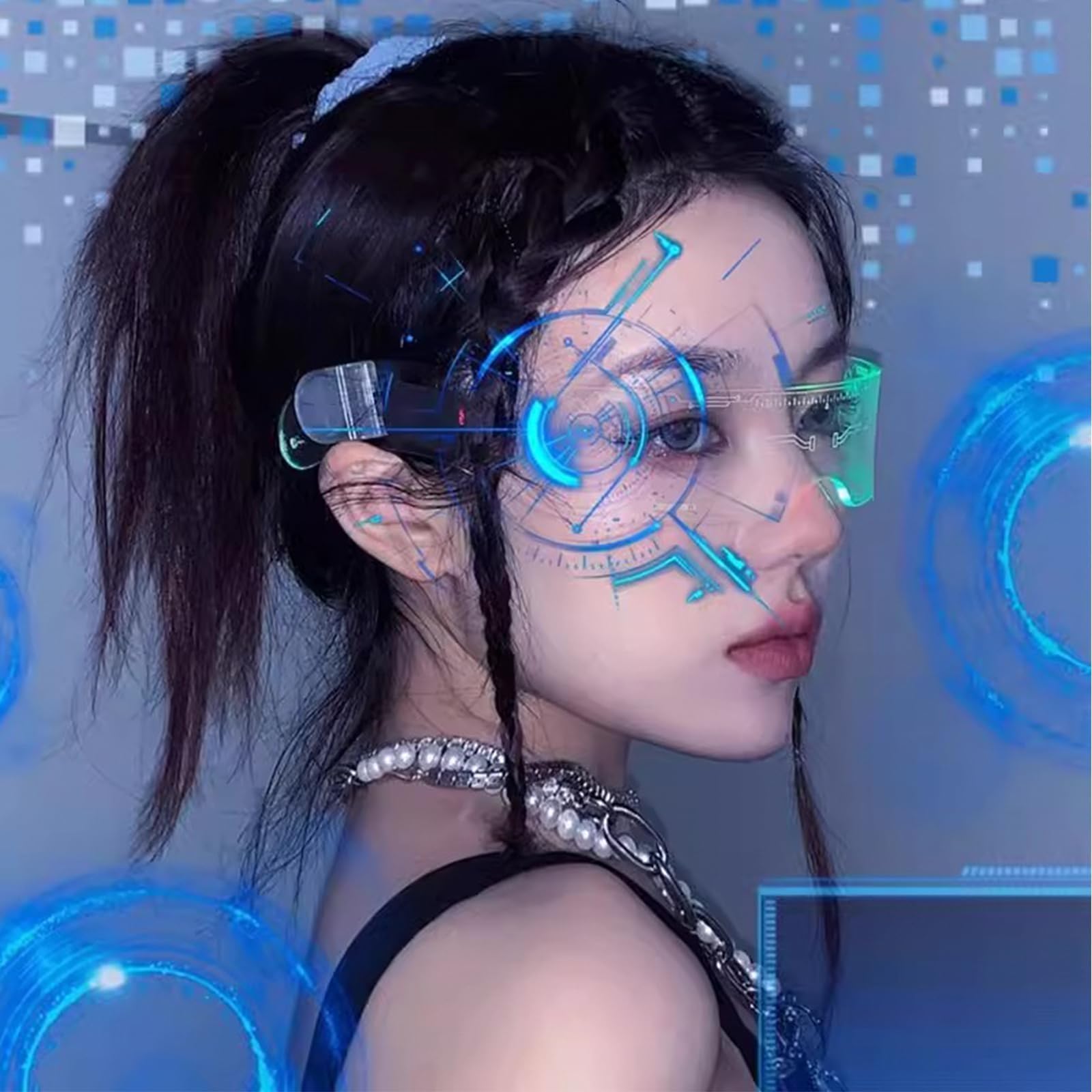 Cyberpunk LED Light Up Glasses for Adults - Futuristic Cosplay & Rave Party Accessory