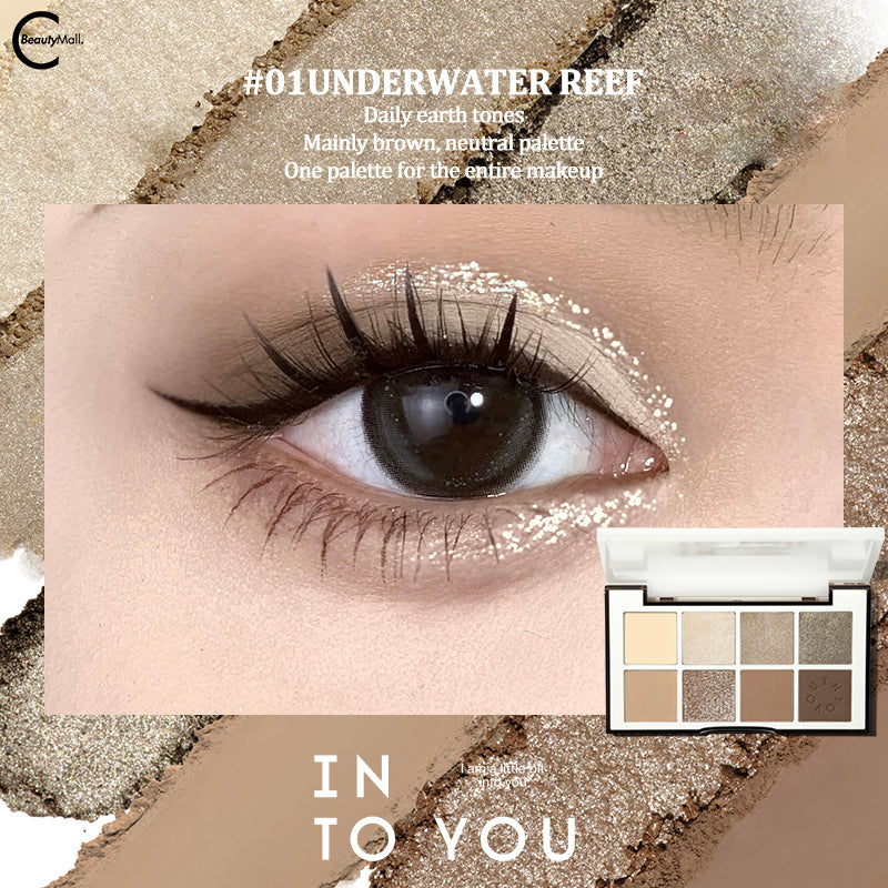 INTO YOU Universal Coconut Power Series 8-Color Eyeshadow Palette | Long-Lasting Pigmented Makeup for Day & Night Looks | Perfect for Parties, Dates & Professional Makeup