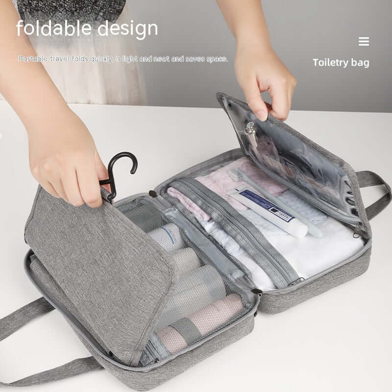 Waterproof Hanging Foldable Travel Toiletry Bag for Women & Men - Perfect for Camping, Gym, and Vacation Trips | A1352