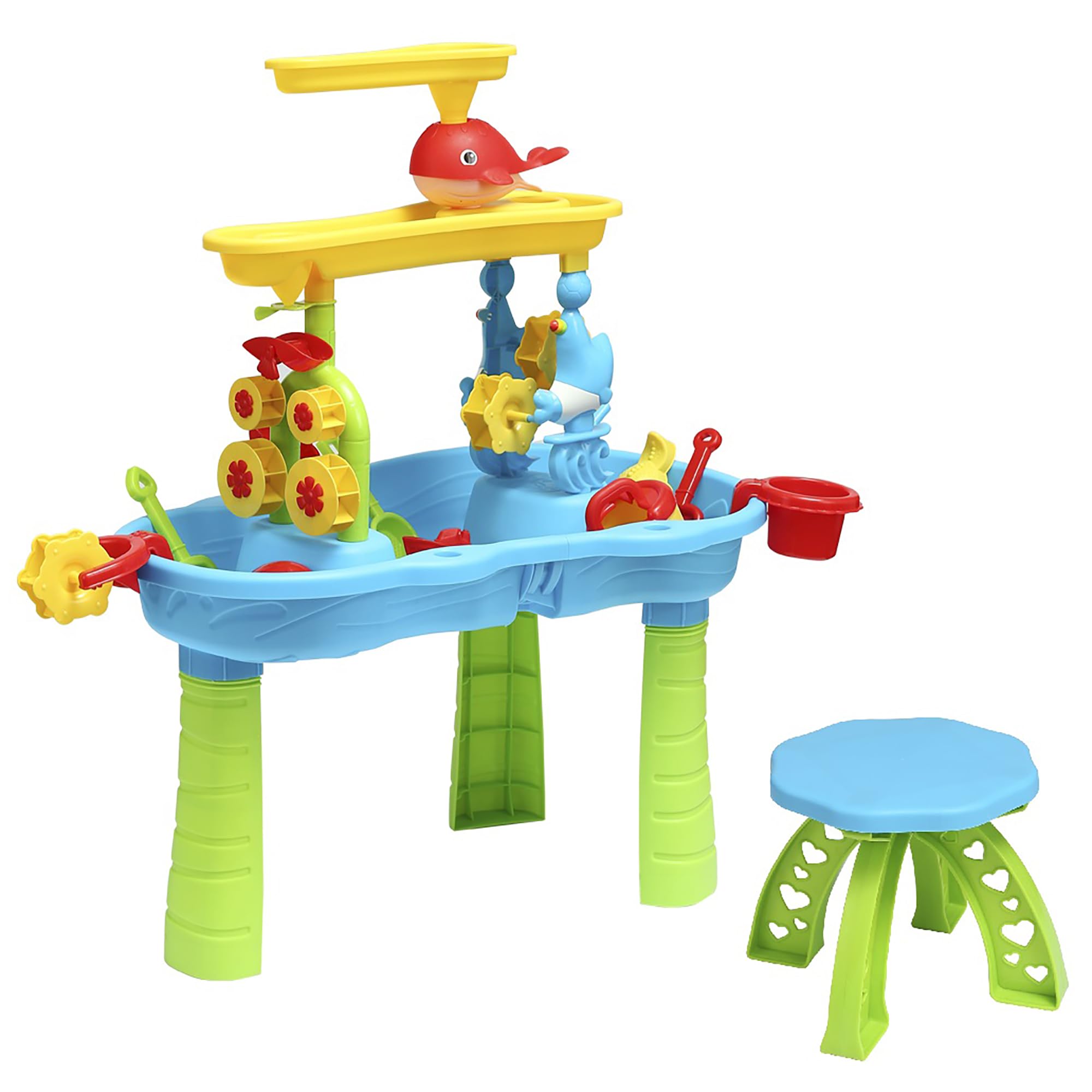 **Best Toddler Sensory Sand & Water 3-Tier Activity Table with Chair | Indoor & Outdoor Play Table for Kids – Perfect for Summer Beach, Backyard, and Sensory Play**