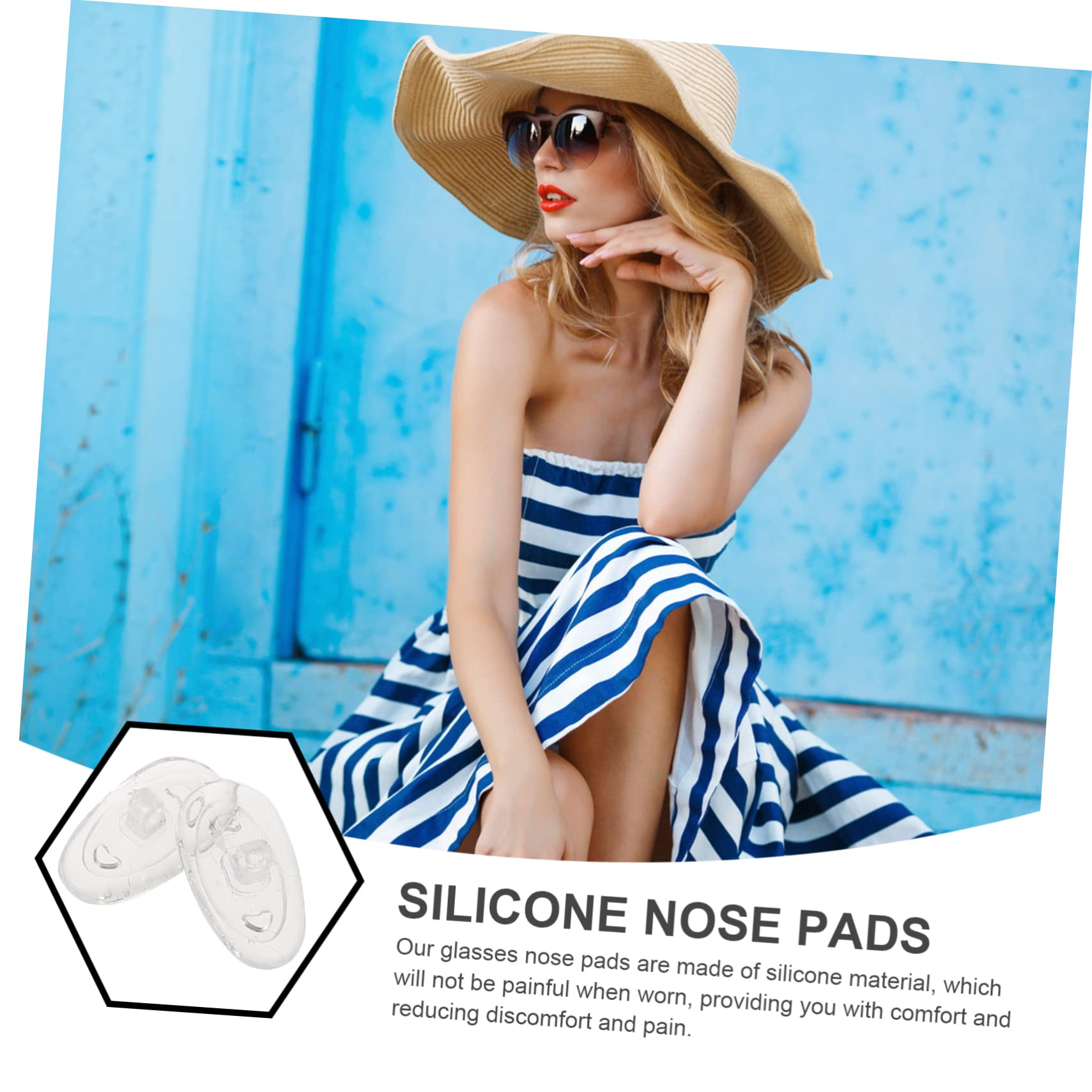 300 Pairs Soft Silicone Nose Pads & Anti-Slip Glasses Ear Hooks - Comfortable Eyewear Accessories for Reading, Computer Use and Daily Wear (White)