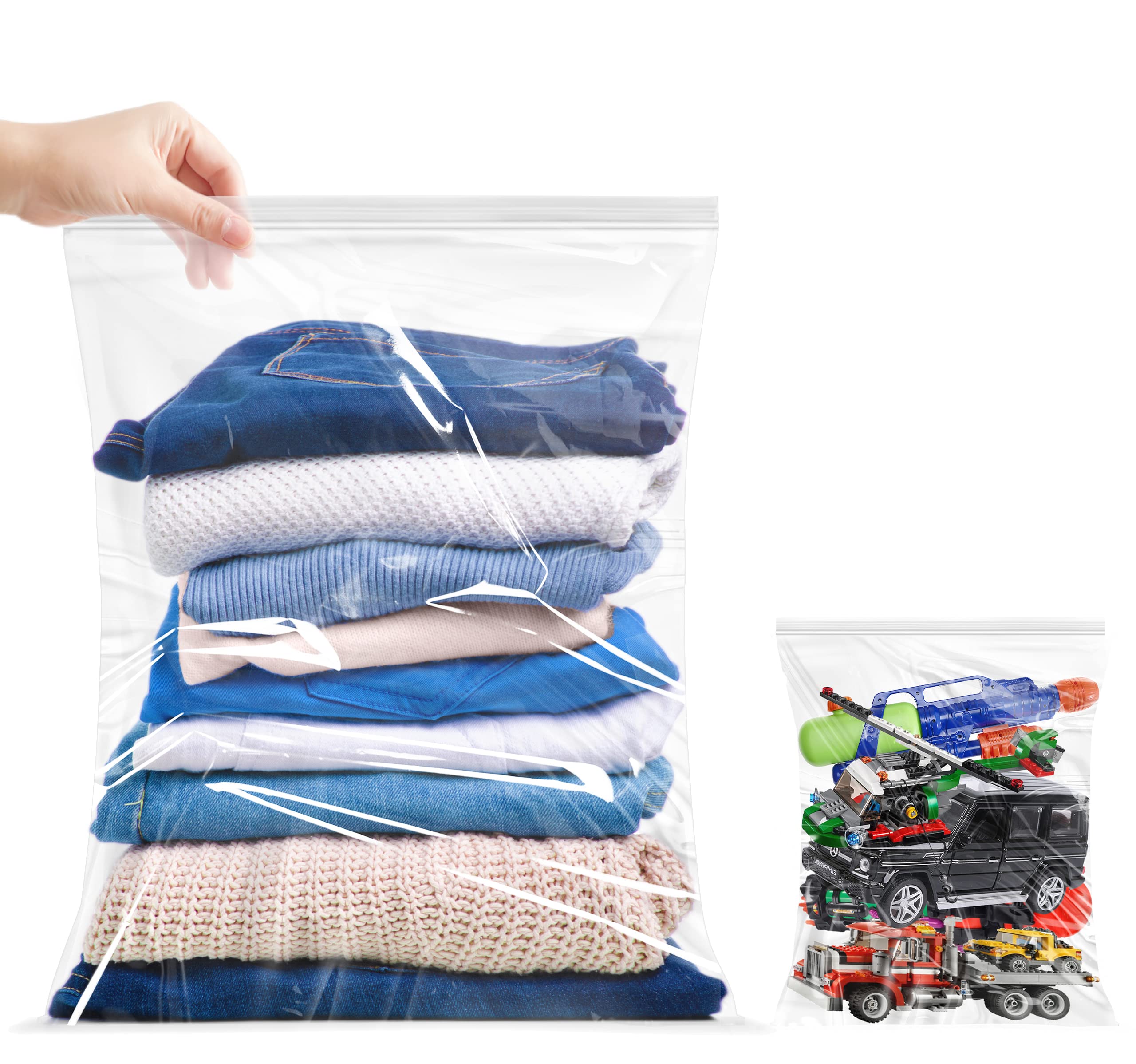 12 Pack 5 Gallon Reclosable Zipper Storage Bags - 18