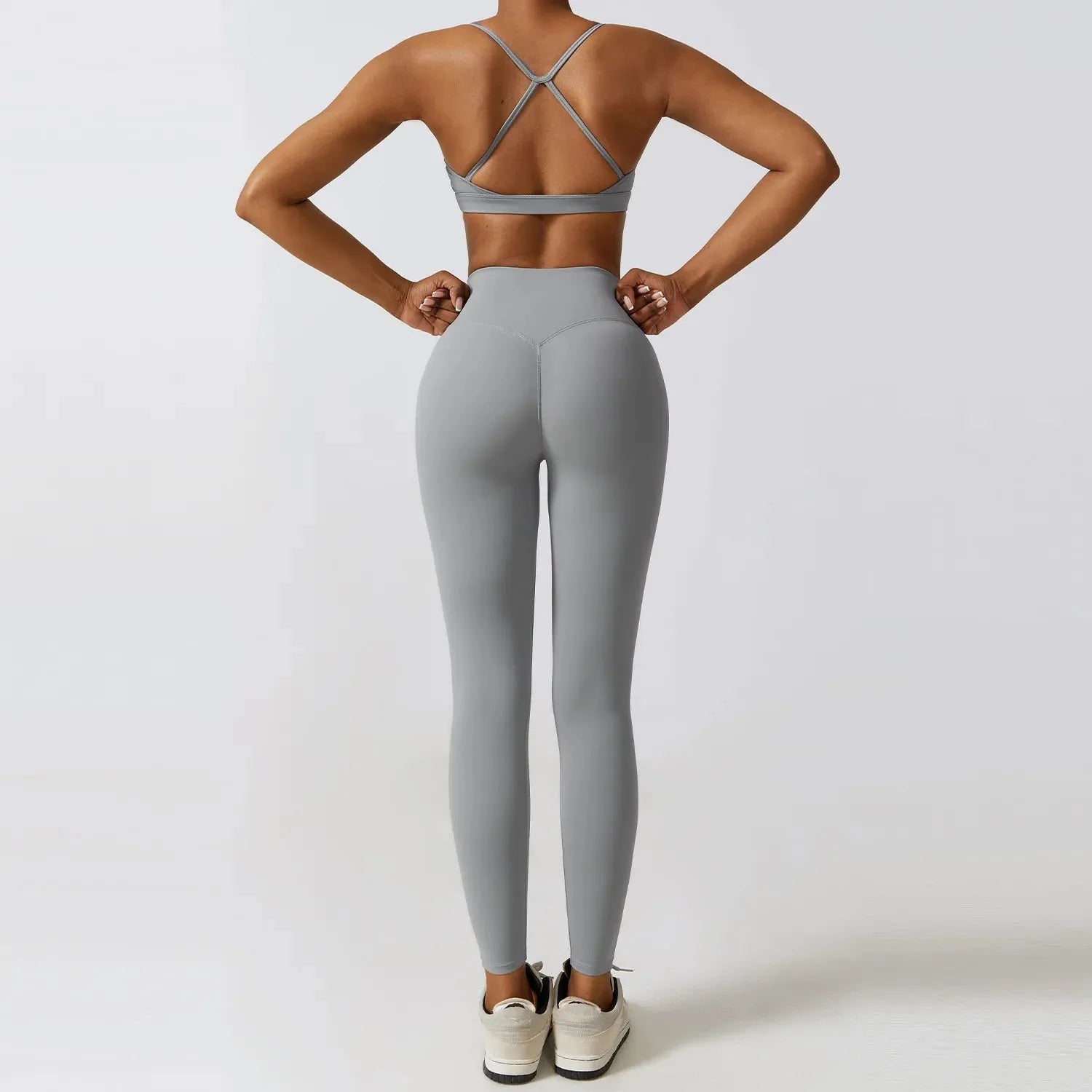 Women's 2/3-Piece Workout Outfits - High Waist Yoga Pants & Stretch Sports Bra Set - Gym, Running & Fitness Activewear - Perfect for Yoga, Pilates & Home Workouts