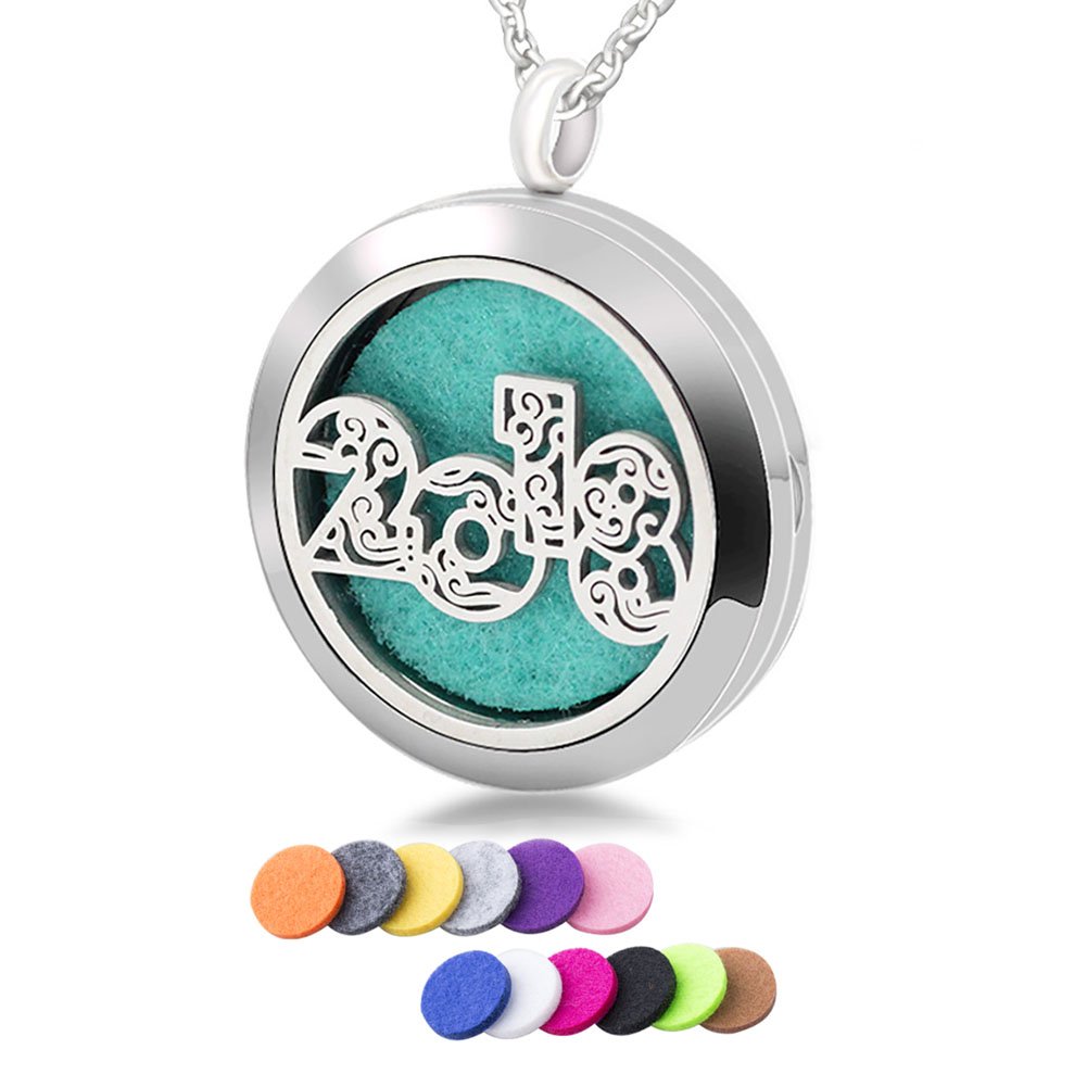 Aromatherapy Essential Oil Diffuser Necklace - Stainless Steel Locket Pendant for Women, Stress Relief & Relaxation - Perfect for Yoga, Meditation, Work & Travel