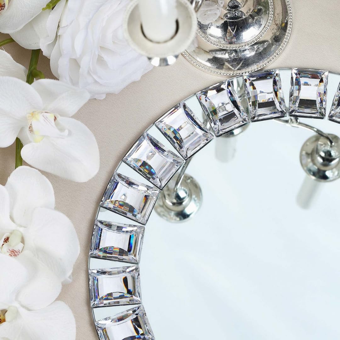 Koyal Wholesale Silver Mirror Charger Plates - Set of 4, Elegant Mirrored Glass Dinner Plates for Wedding, Party & Formal Dining Decor - Bulk Place Settings for Table Centerpieces & Special Occasions