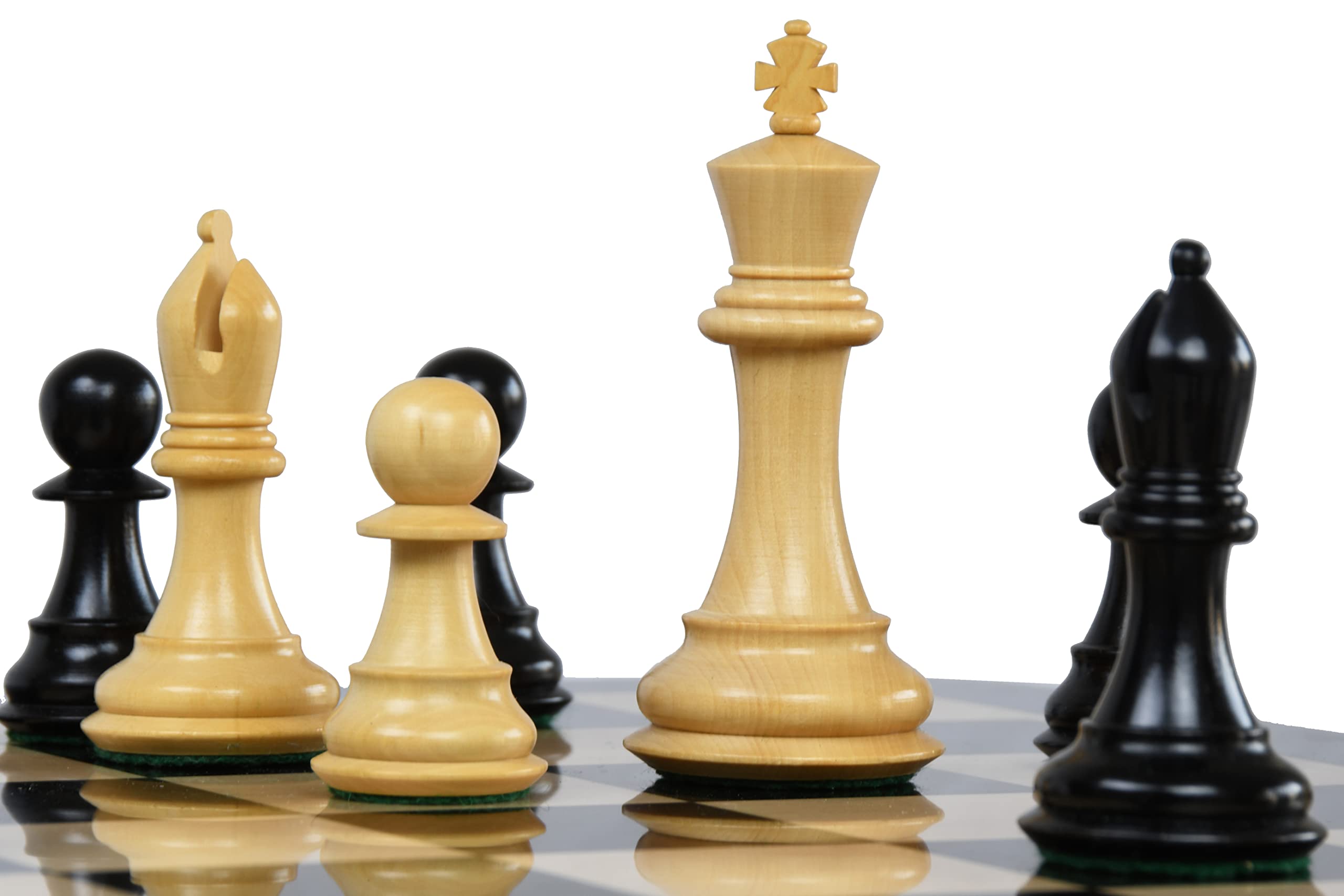 Handmade Wooden Chess Set - Staunton Style Fierce Knight Chess Pieces in Ebonized Boxwood with 2 Extra Queens | Premium Board Game for Adults & Kids | Perfect for Home, Office, and Tournament Play