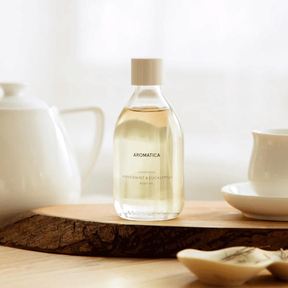 AROMATICA Awakening Body Oil with Peppermint & Eucalyptus - 100ml Natural Aromatherapy for Relaxation & Muscle Relief - Perfect for Massage, Spa & Self-Care Routine