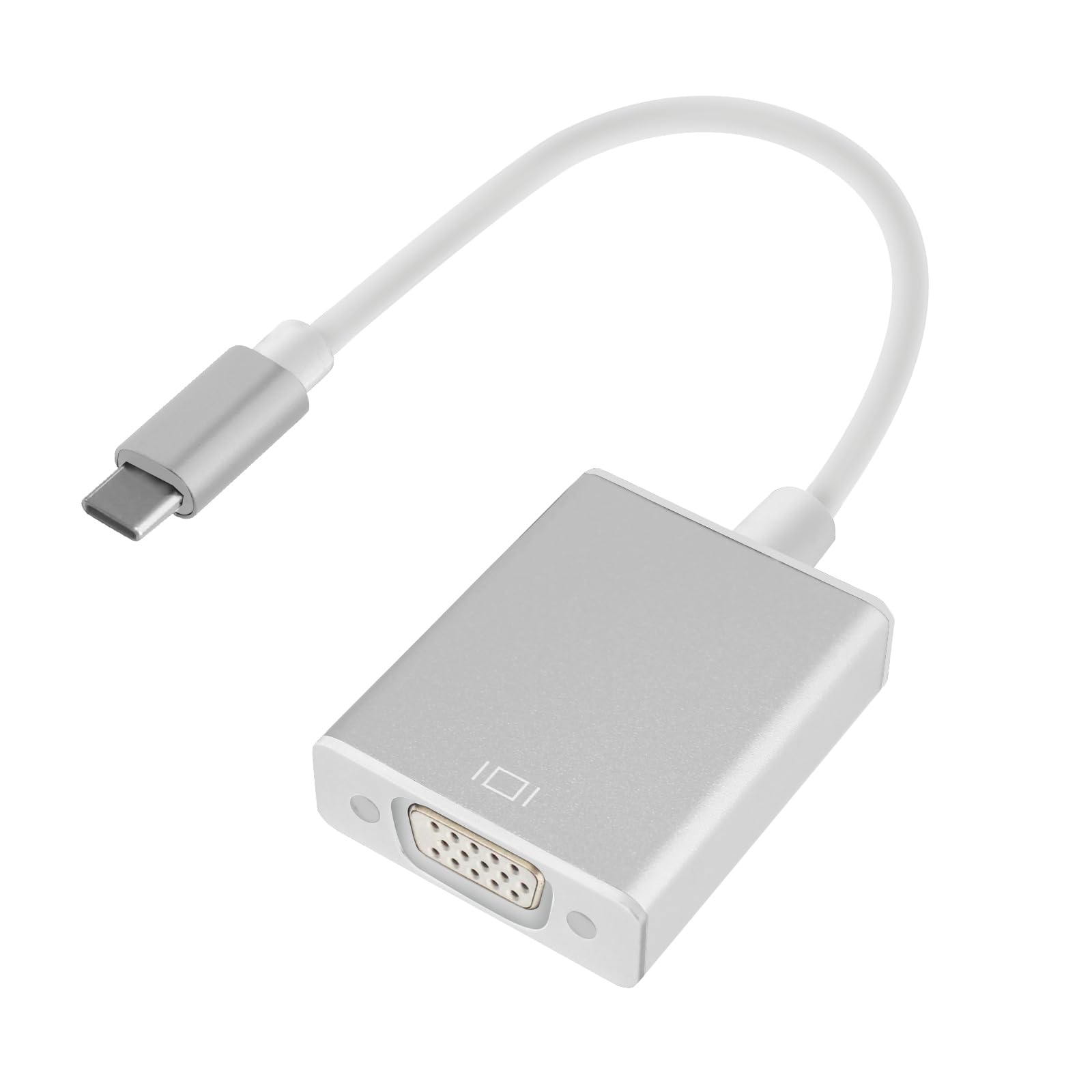 USB C to VGA Adapter 4K 60Hz, Thunderbolt 3 to VGA Converter for MacBook Pro/Air, iPad Pro, Windows Laptops, Projectors - Silver 7-inch Cable for Home Office, Presentations & Gaming