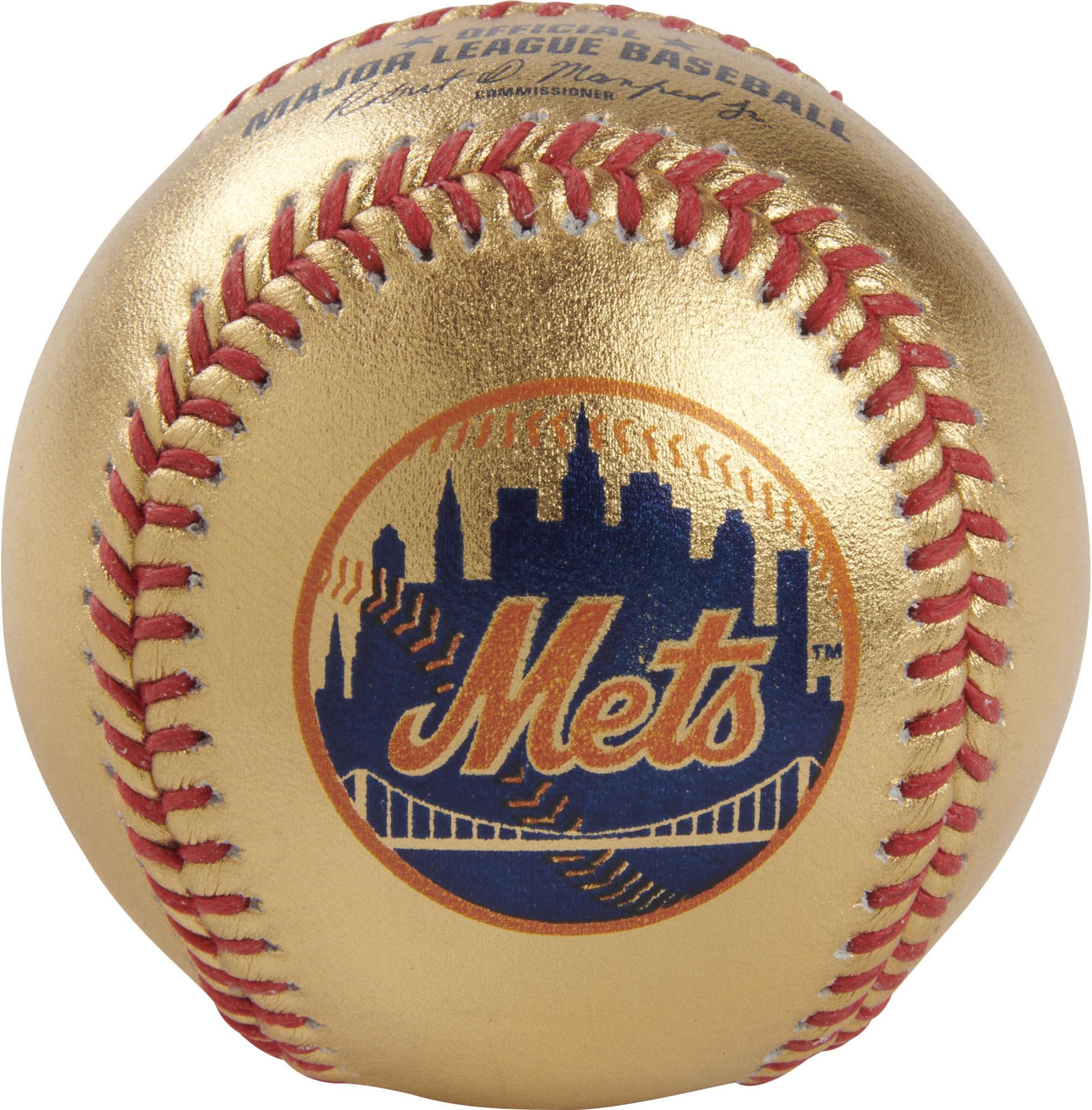New York Mets Official MLB Baseball by Rawlings - Genuine Leather for Training, Games & Collectibles - Perfect for Fans, Players & Sports Enthusiasts