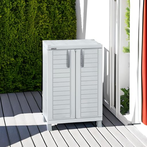 11567 Medium Grey Outdoor Storage Box - Weatherproof & Durable for Patio, Garden, Backyard Organization (Perfect for Cushions, Toys & Pool Accessories)