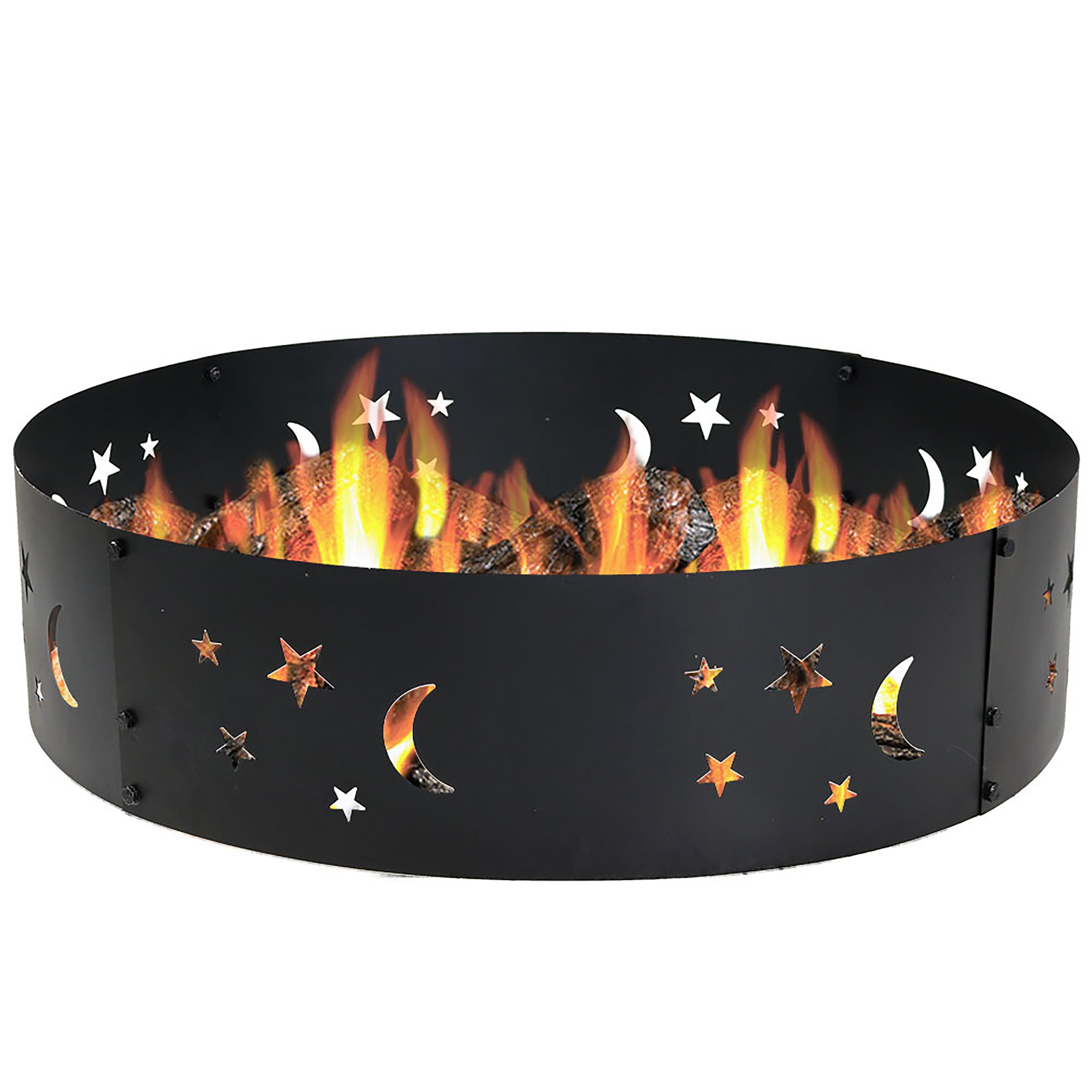 Sunnydaze Big Sky Campfire Ring - 36 Inch Outdoor Fire Pit for Camping, Backyard, and Patio Use - Heavy Duty Steel Fire Ring for Bonfires and Gatherings