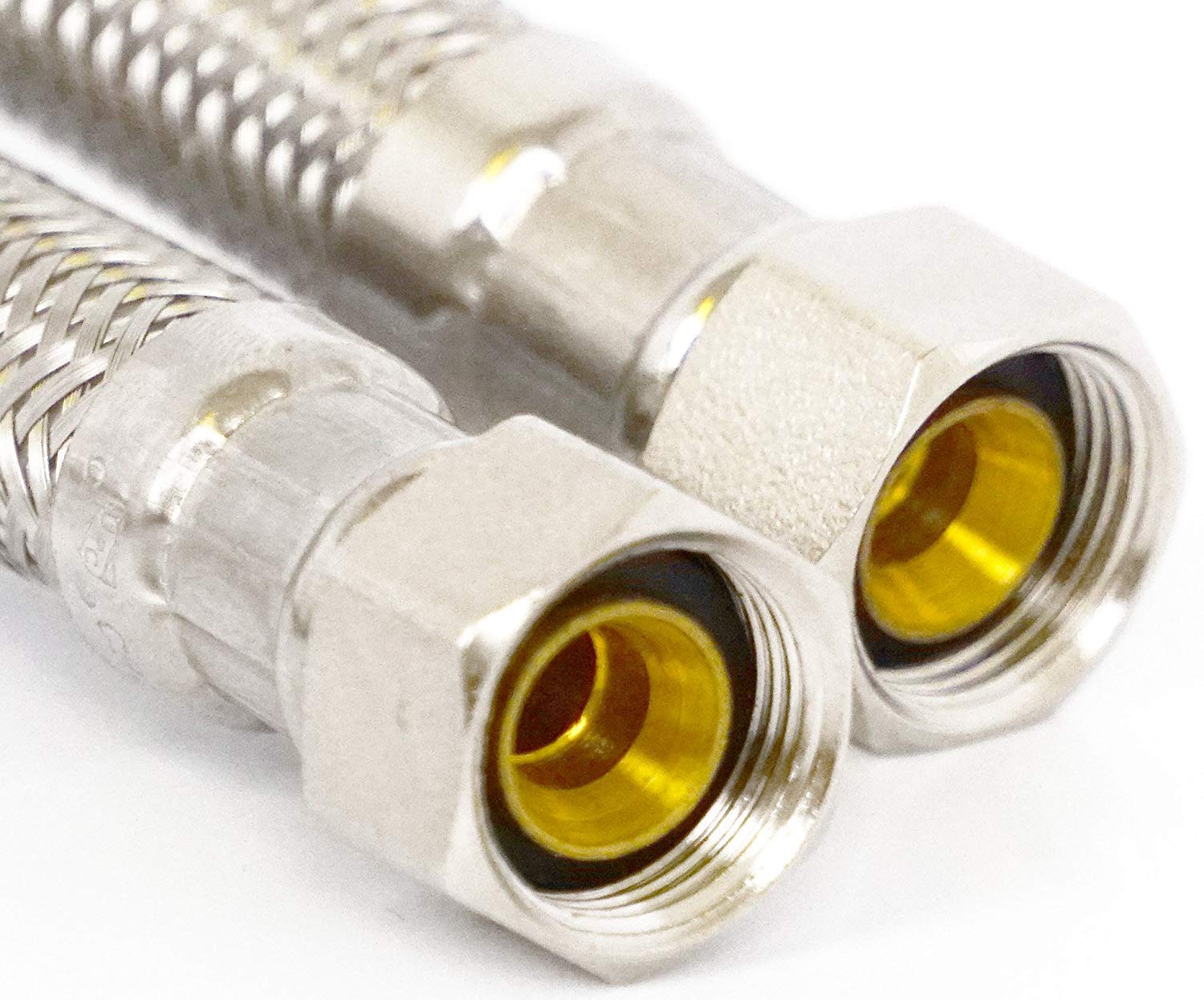LASCO 10-0970 12-Inch Stainless Steel Braided Dishwasher Water Supply Line - 3/8-Inch Female Compression Fitting - 50 Pack - Perfect for Kitchen Appliance Installation & Dishwasher Hose Replacement