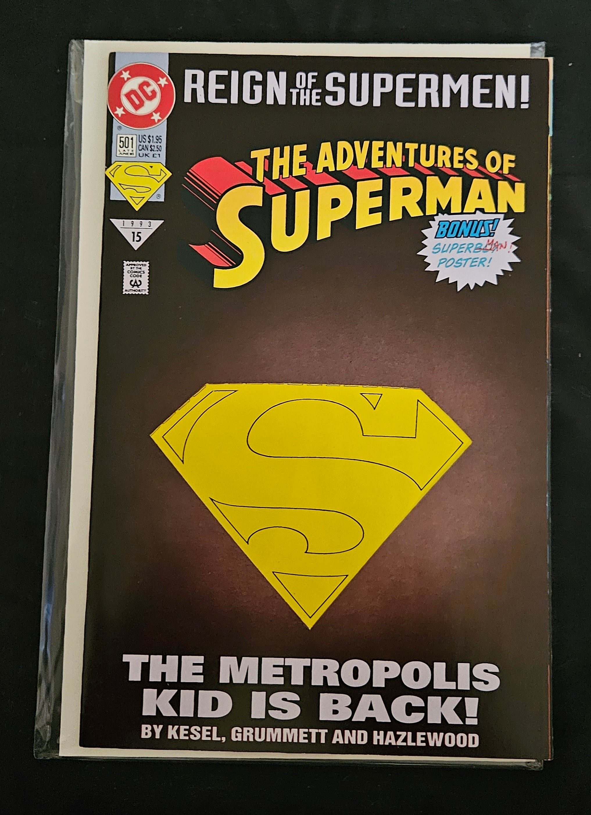 DC Comics The Adventures of Superman #501 (June 1993) - 1st Appearance of Superboy - Near Mint Condition - Collectible Comic Book for DC Fans & Superhero Enthusiasts
