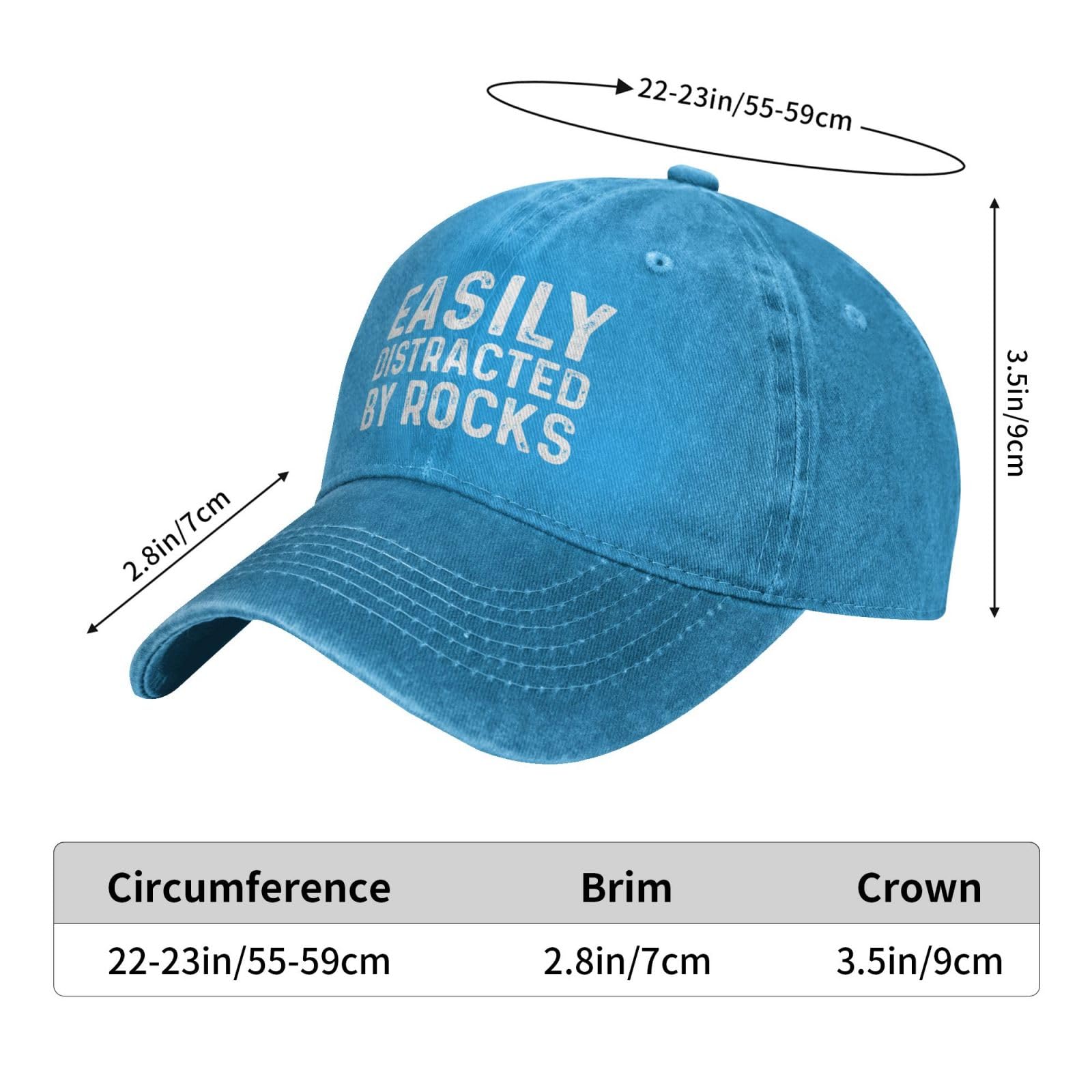 Men's Graphic Baseball Cap - Blue Rock Design | Adjustable & Comfortable for Outdoor Activities, Hiking, and Casual Wear