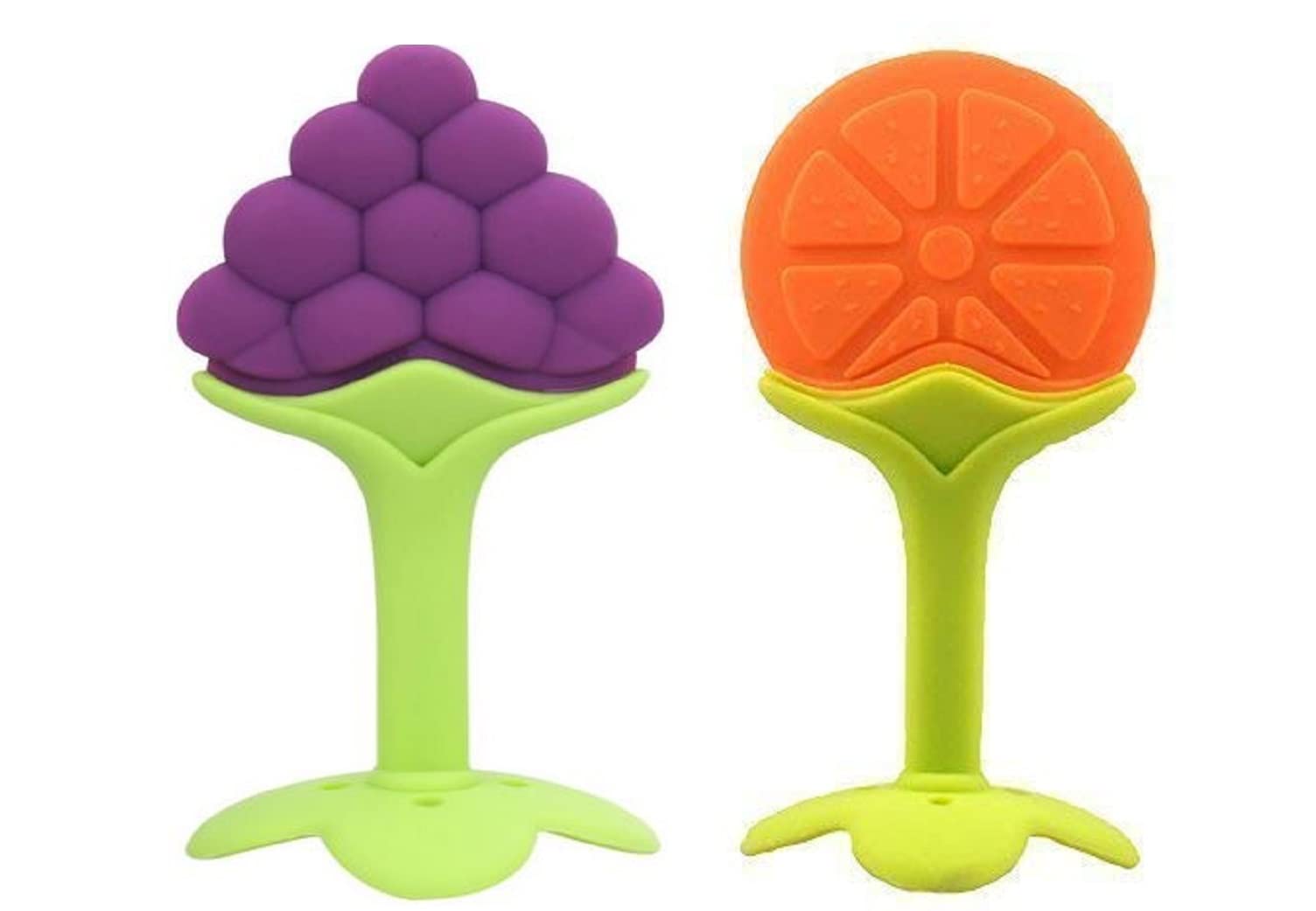 Gilli Shopee BPA-Free Silicone Fruit Teether for Babies 6-12 Months | Safe Chewing Toy for Teething Infants 3-6 Months | Pack of 2 Assorted Shapes | Perfect for Soothing Sore Gums at Home or On-the-Go