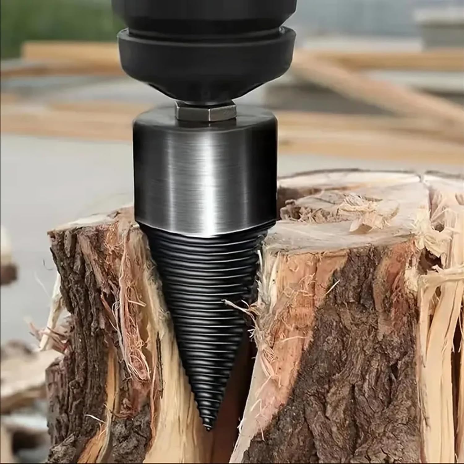 Shirem Easysplit Drill Bit 32mm - High-Speed Steel Wood Splitter & Firewood Log Splitter Drill Bit for Easy Wood Splitting - Perfect for Firewood, DIY Projects, and Outdoor Camping