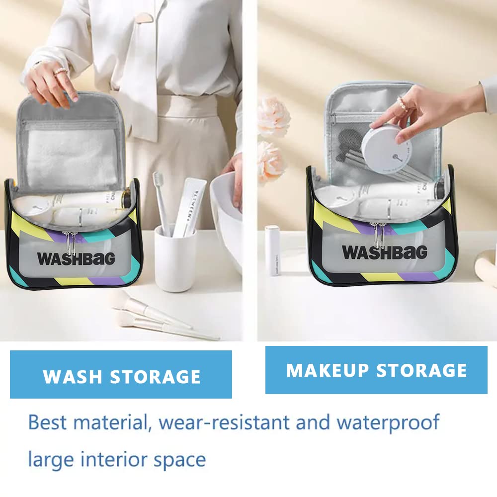 MAYCREATE® Waterproof Travel Cosmetic Bag for Women - Portable Makeup & Toiletry Organizer with Zipper - Perfect for Home, Gym, and Vacation (Black)