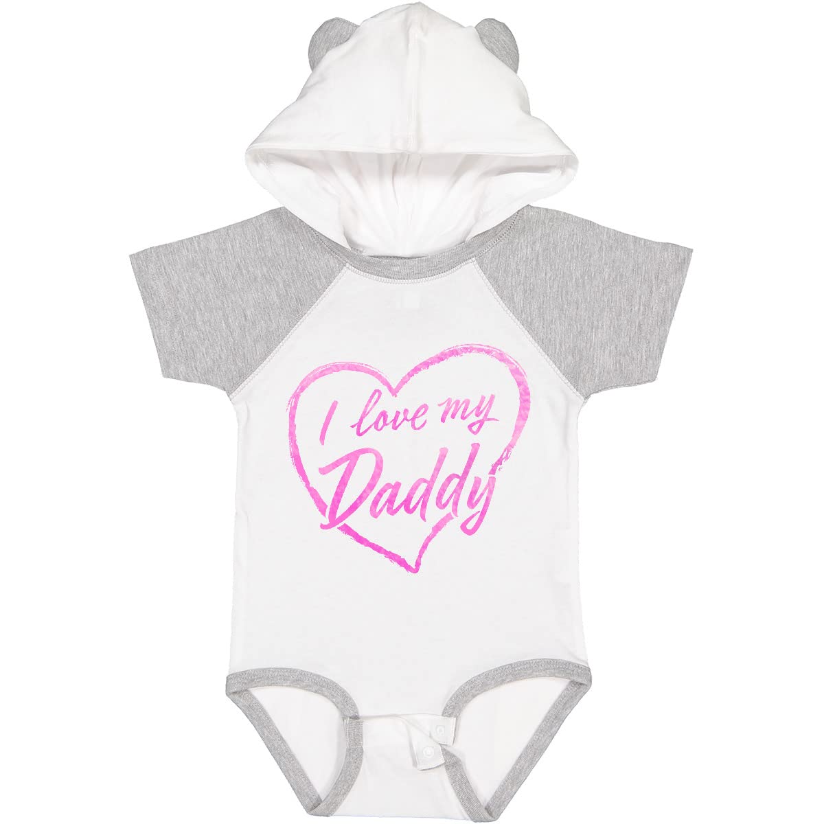 Inktastic I Love My Daddy Pink Chalk Heart Baby Bodysuit - Cute Outfit for Father's Day, Family Photos & Newborn Gifts