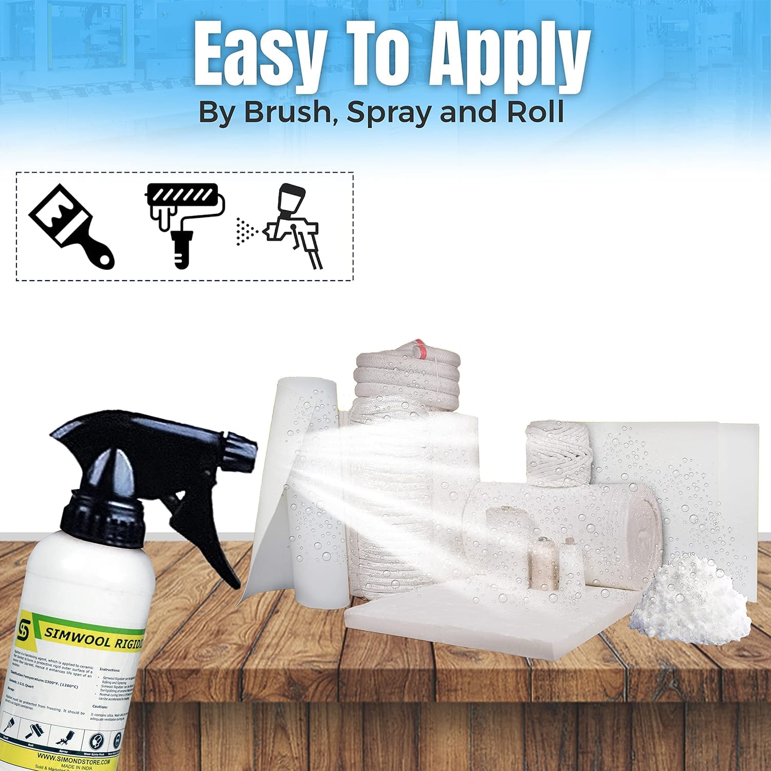 High-Temperature Ceramic Fiber Rigidizer Coating - 2300°F Fireproof Insulation for Ceramic Fiber Blankets & Boards - 1/2 Gallon Heat-Resistant Surface Treatment - Perfect for Kilns, Furnaces & Industrial Insulation Applications