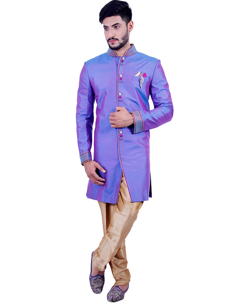 Amethyst Indo Western Art Silk Churidar - Elegant Ethnic Wear for Women, Perfect for Festivals, Weddings & Special Occasions