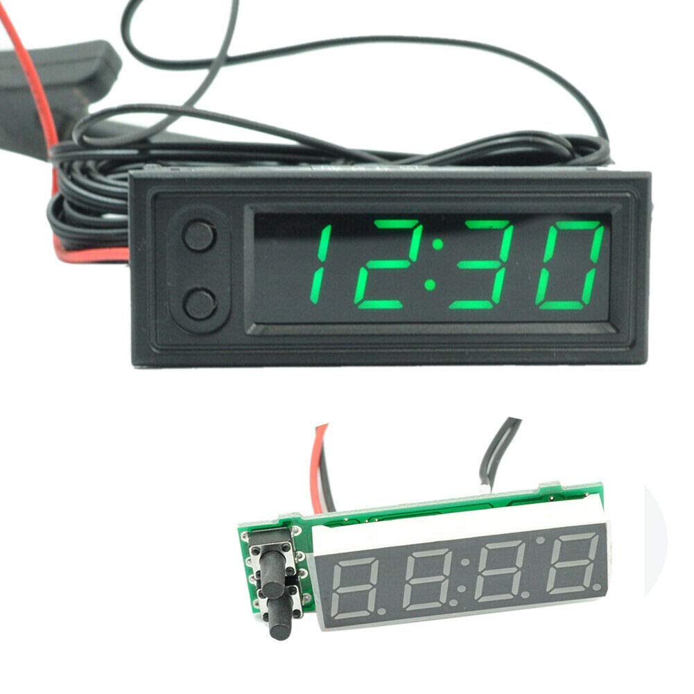 12V Car LED Temperature Clock - Digital Voltmeter Gauge with Backlight | 3-in-1 Multifunctional Dashboard Accessory for Vehicle Interior Decoration & Monitoring (Perfect for Road Trips, Daily Commuting & Night Driving)