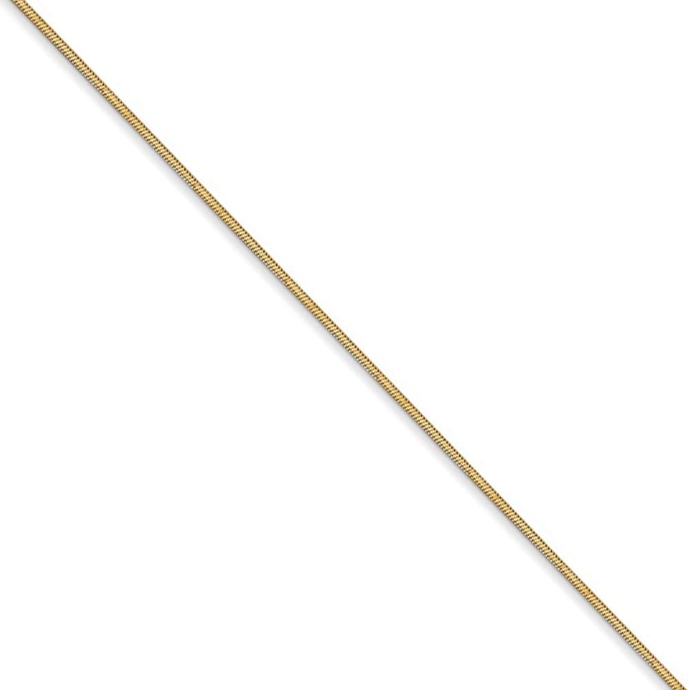 14k Yellow Gold 0.8mm Octagonal Snake Chain Necklace by Black Bow Jewelry - Perfect for Everyday Wear, Gifts & Special Occasions