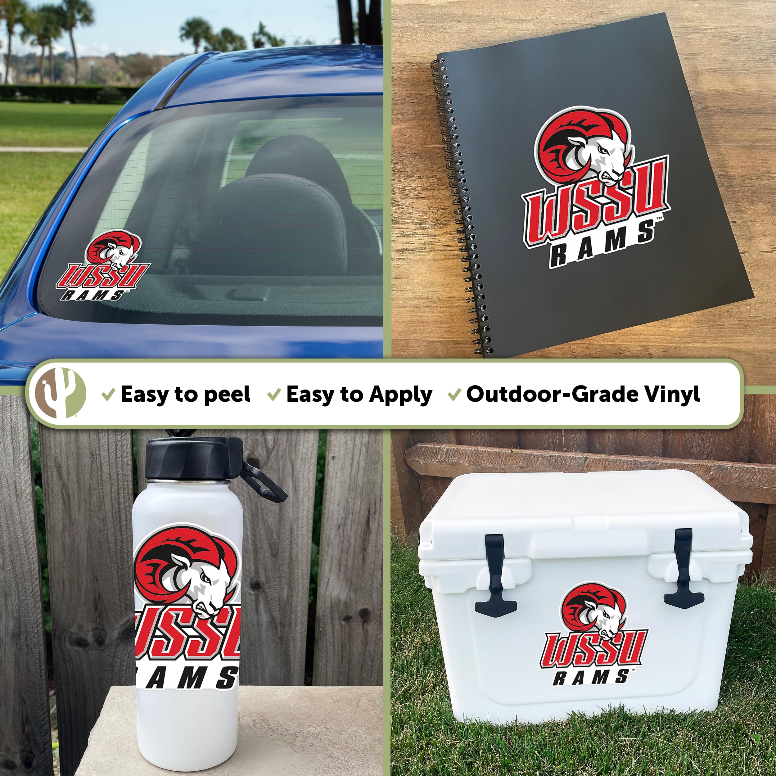 Winston-Salem State University WSSU Rams HBCU Desert Cactus Vinyl Decal Sticker - Waterproof Laptop, Water Bottle, Car, Scrapbook Decor - Perfect for College Students, Alumni & Fans
