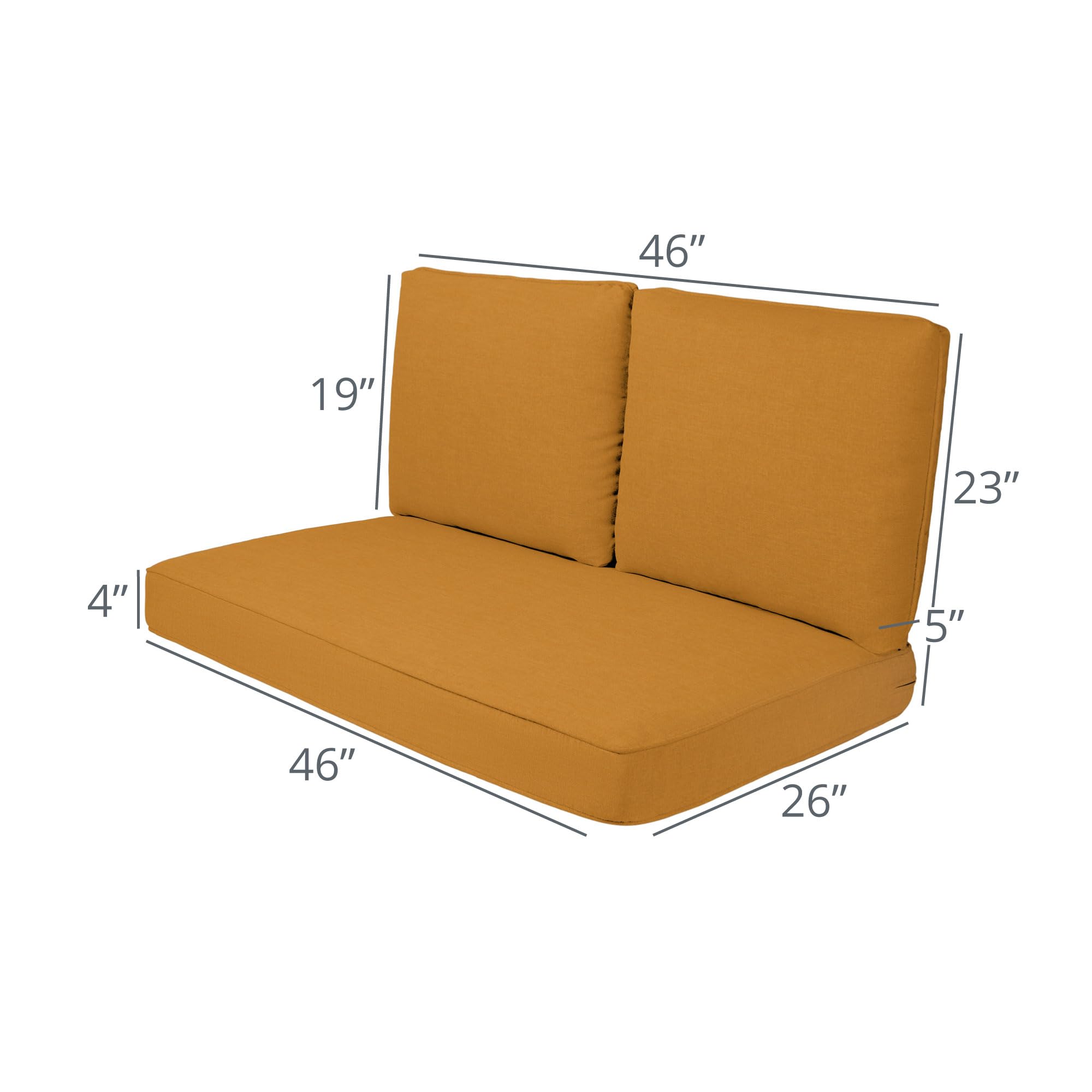 Premium Outdoor Deep Seat Loveseat Cushion Set - UV Resistant, Waterproof & Comfortable Patio Furniture Cushions (46