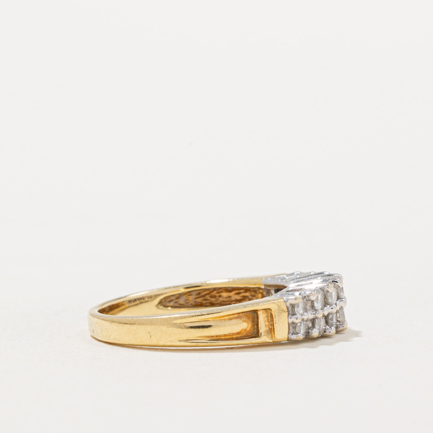 0.56ctw Double Row Diamond Wedding Band Ring for Women - Size 6.5, Elegant Stackable Ring for Engagement, Anniversary or Everyday Wear