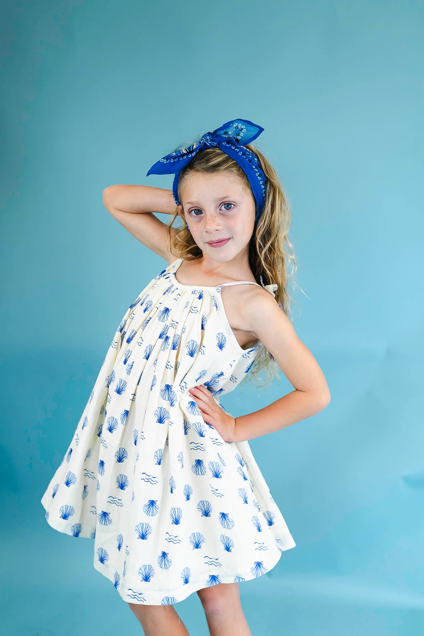 Coquillage Organic Woven Shell Dress for Girls - Breathable Summer Beach Dress for Toddler & Kids - Perfect for Beach Vacations, Pool Parties & Outdoor Play