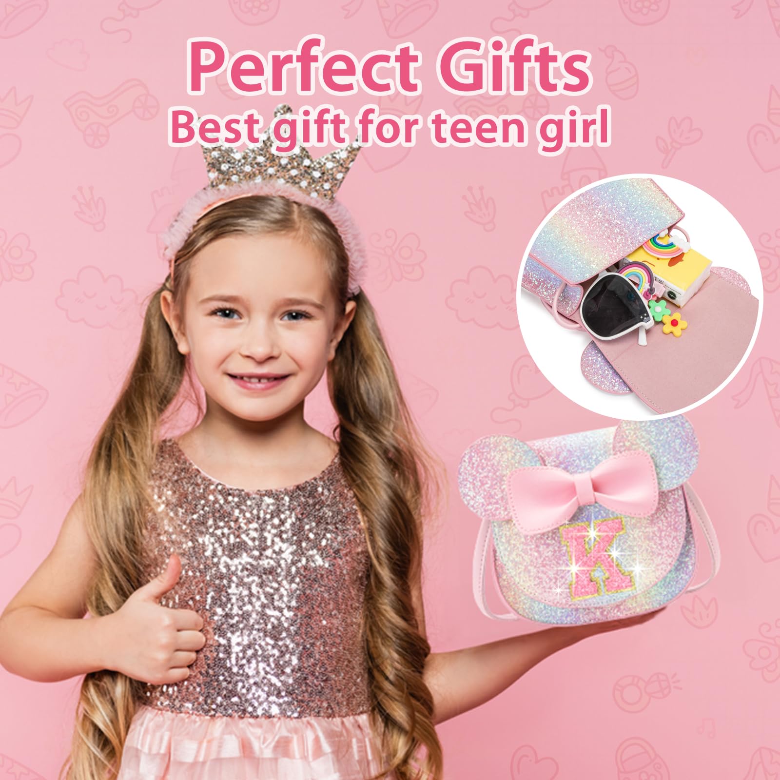 Best Birthday & Christmas Gifts for Girls Ages 3-8 - Trendy Kids Purse for Toddler Girls | Cute Little Girl Handbag for Parties, Dress-Up & Daily Use (Colorful)