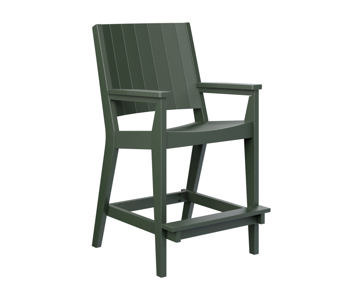 Berlin Gardens Mayhew Chat Bar Chair - Rustic Wooden Bar Stool for Kitchen Island, Pub & Outdoor Patio - Comfortable Counter Height Seating for Home & Commercial Use