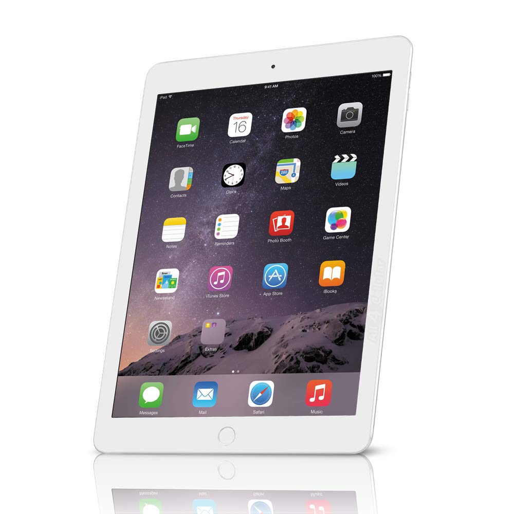 Refurbished Apple iPad Air 2 MGTY2LL/A 128GB Wi-Fi Silver - Certified Renewed Tablet for Work, School & Entertainment