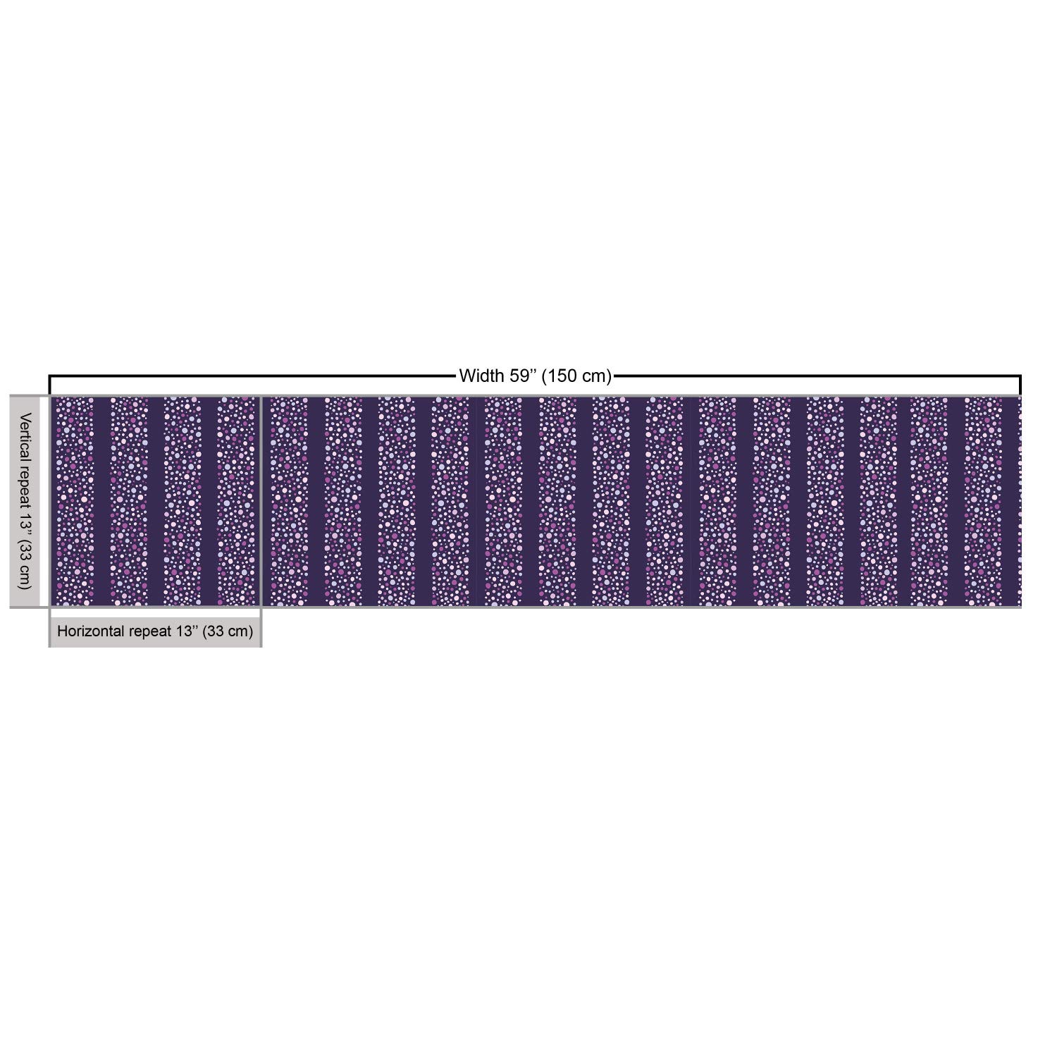 Ambesonne Abstract Fabric by The Yard - Violet Tone Bubbles Vertical Wide Bands - 10 Yards Quartz Mauve Upholstery Fabric for Sofa, Curtains & Home Decor - Perfect for DIY Projects & Interior Design