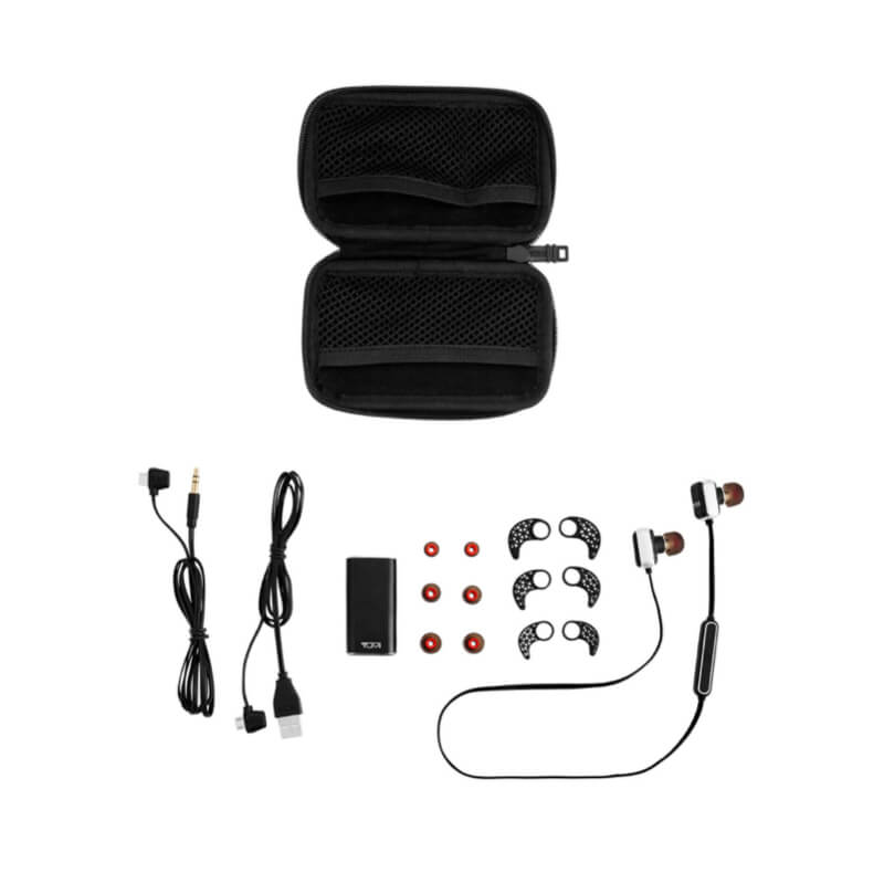 Premium TUMI In-Ear Bluetooth Headphones - Black/Gunmetal for Travel, Workout & Commuting
