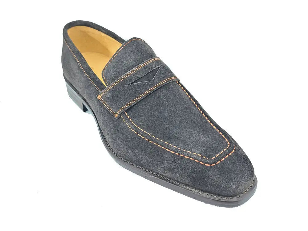 Premium Suede Penny Loafers for Men - Classic Comfort Slip-On Shoes with Contrast Stitching | Office, Casual & Dress Wear | Ideal for Business, Travel & Everyday Use
